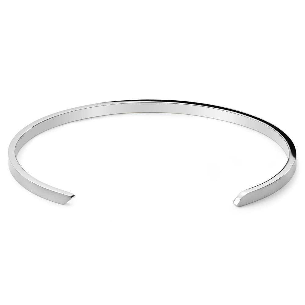 hover: 3 mm Matte Silver-Tone Adjustable Stainless Steel Cuff Bracelet hover: 3 mm Matte Silver-Tone Adjustable Stainless Steel Cuff Bracelet