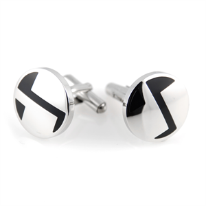 Black Round Symbol - Manchetknapper - 1