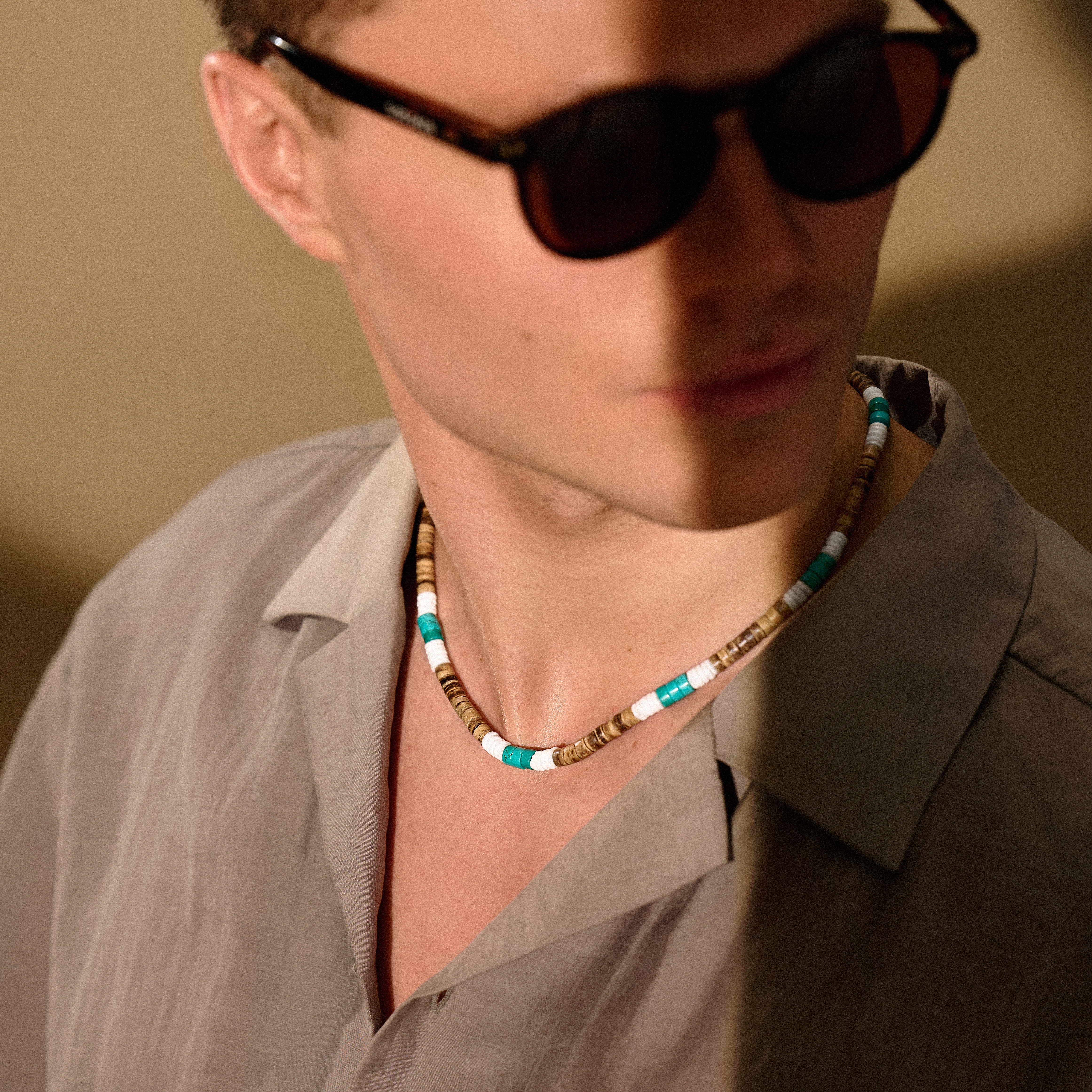 Coconut, Shell, & Turquoise Surfer Necklace - 3