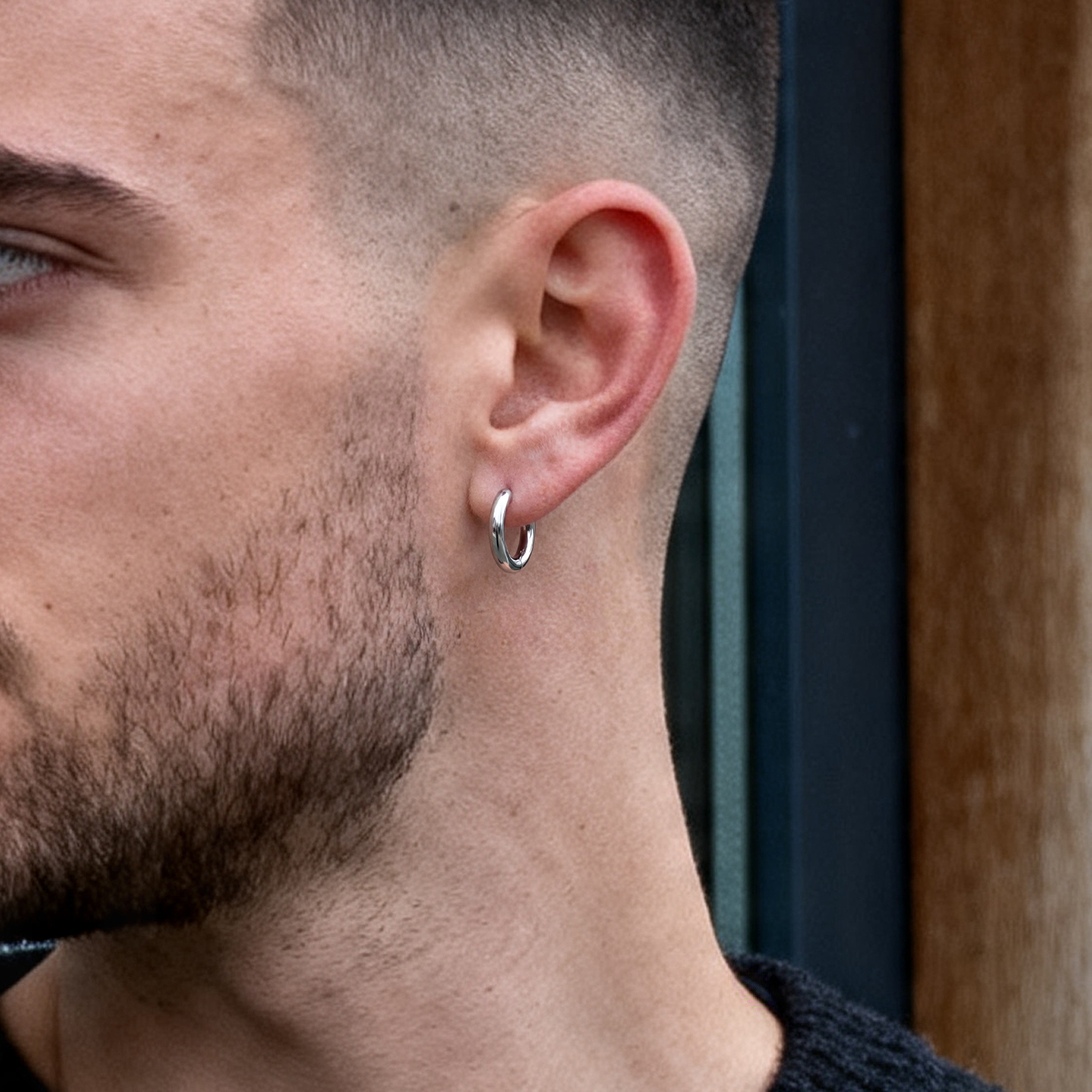 Pendiente de aro de acero - 4