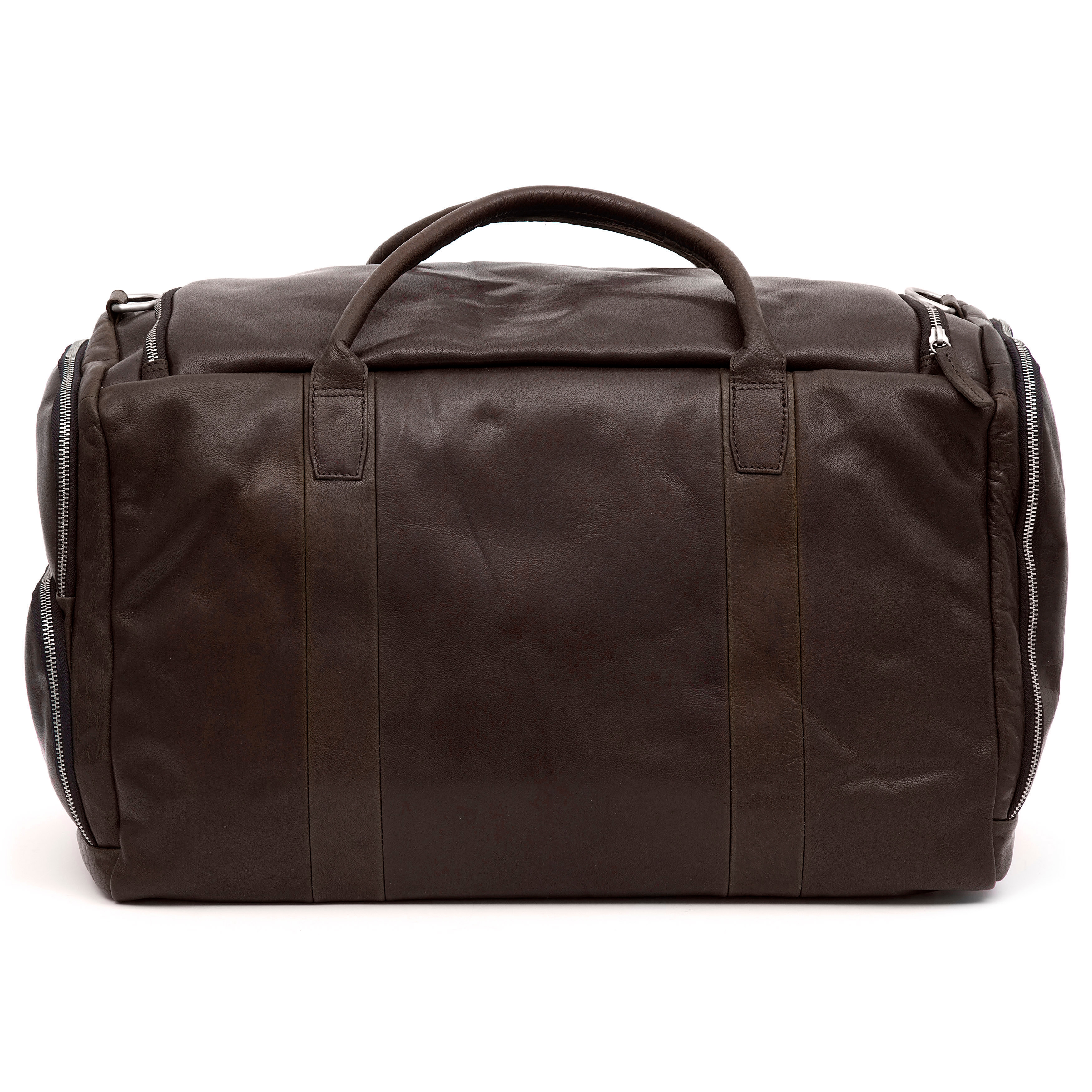 Montreal Large Brown Leather Duffel Bag - 5
