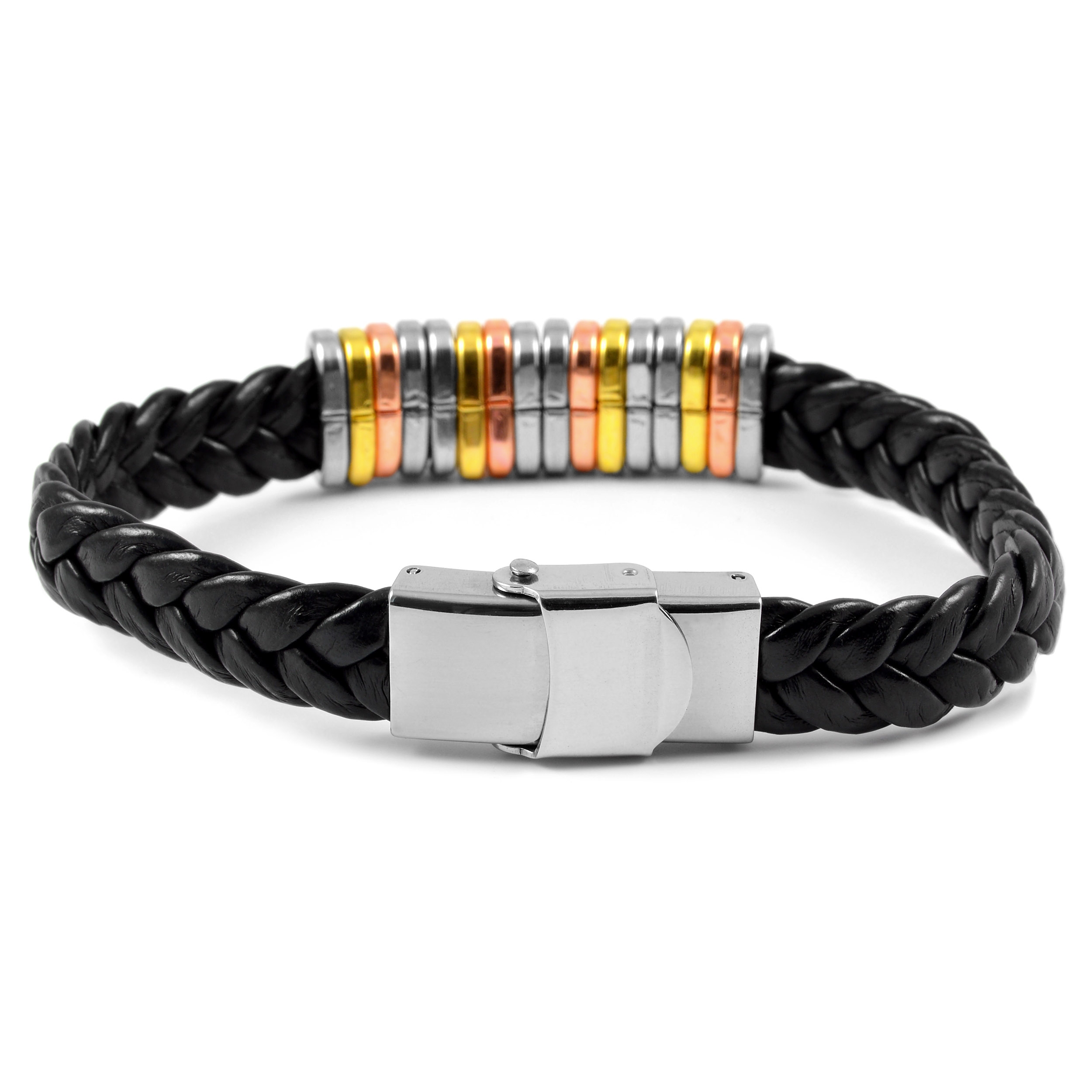 Bracelet en cuir trois couleurs - 2