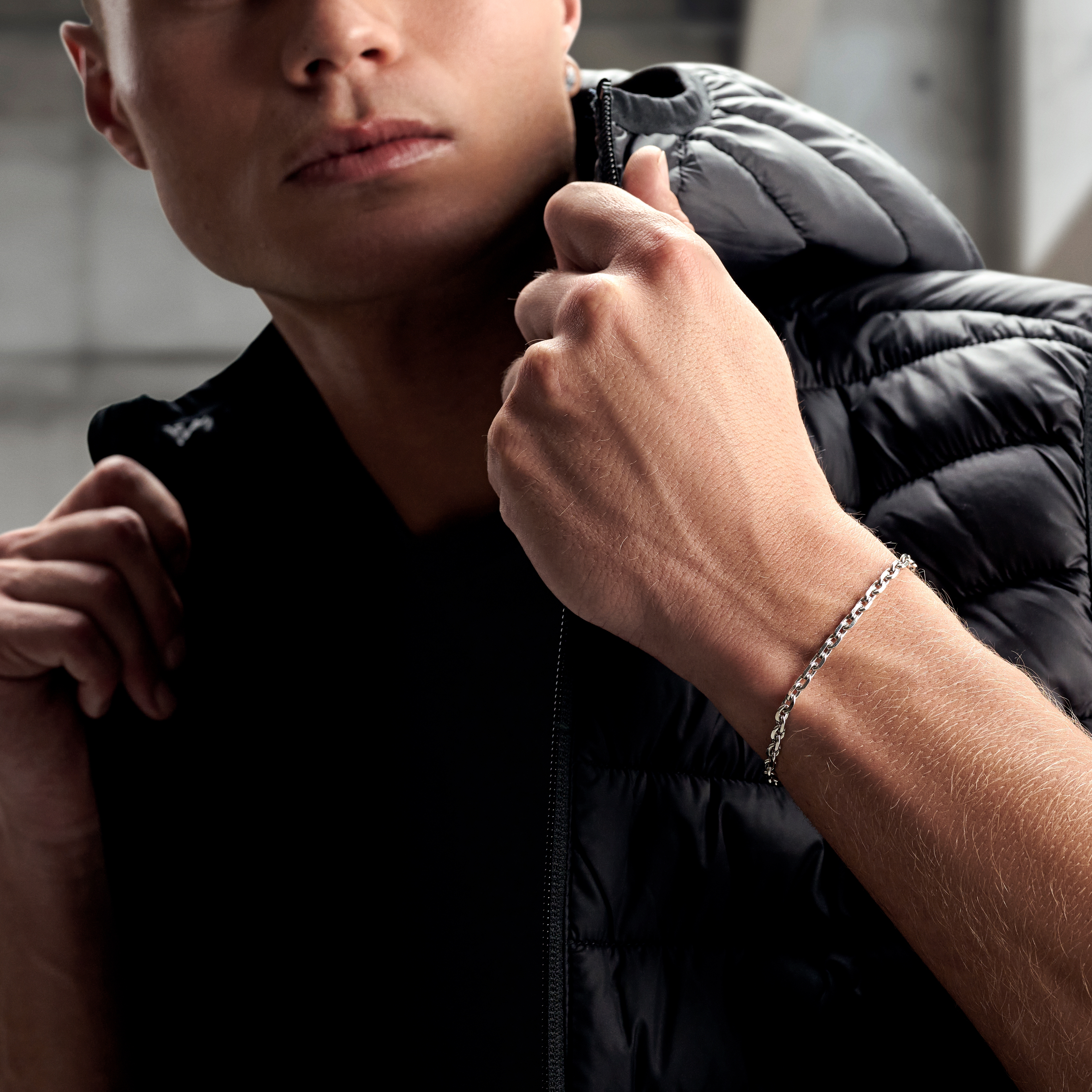 Argentia | 925s | 1/5&quot; (4 mm) Rhodium-Plated Sterling Silver Cable Chain Bracelet - 4