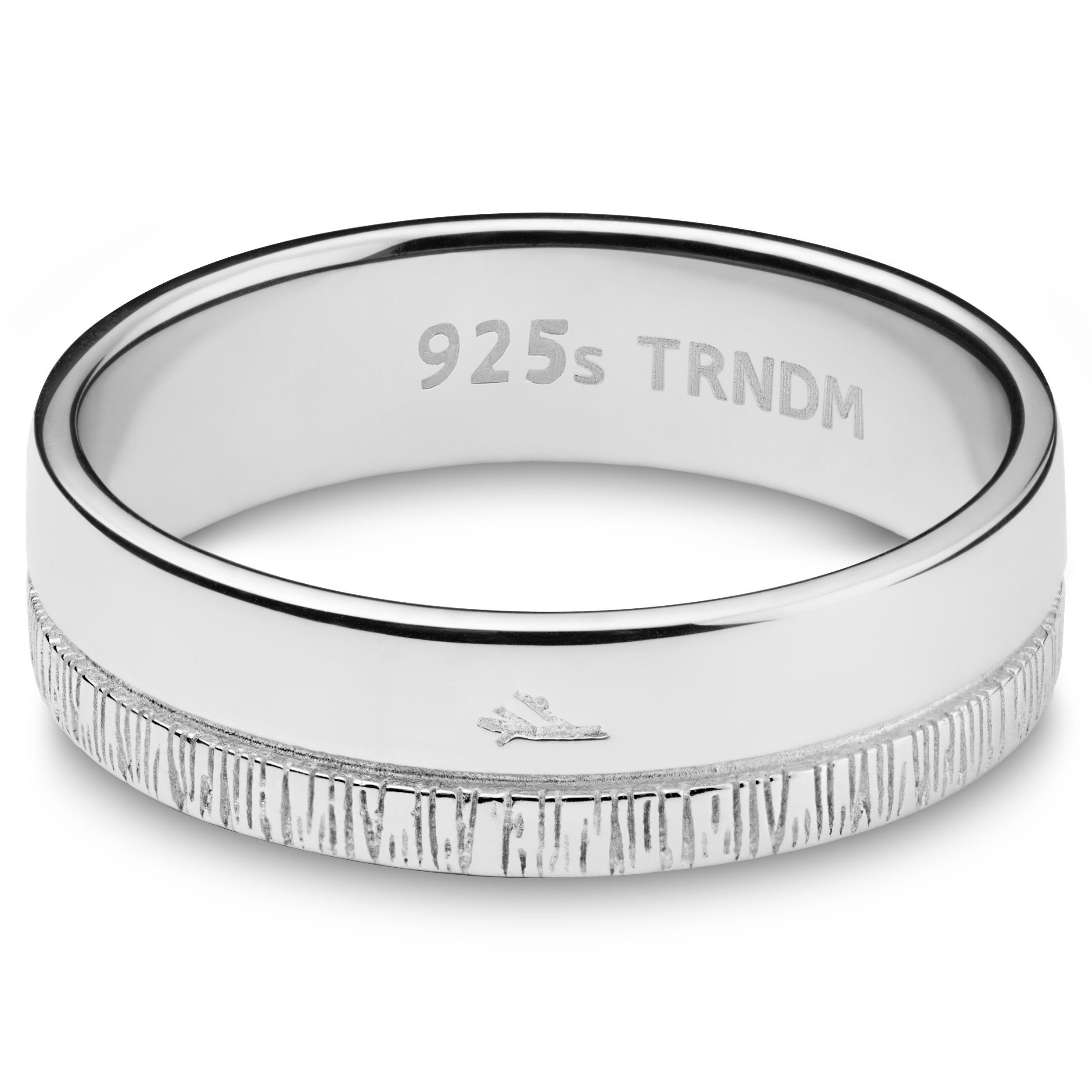 Adrian Poleret og Bark Struktur 925 Sterling Sølv Ring - 4