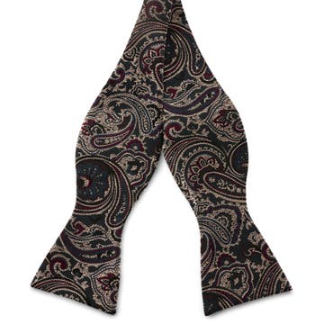 Dark Blue & Dark Green PAISLEY Pattern Silk Self-Tie Bow tie Dark Blue & Dark Green PAISLEY Pattern Silk Self-Tie Bow tie