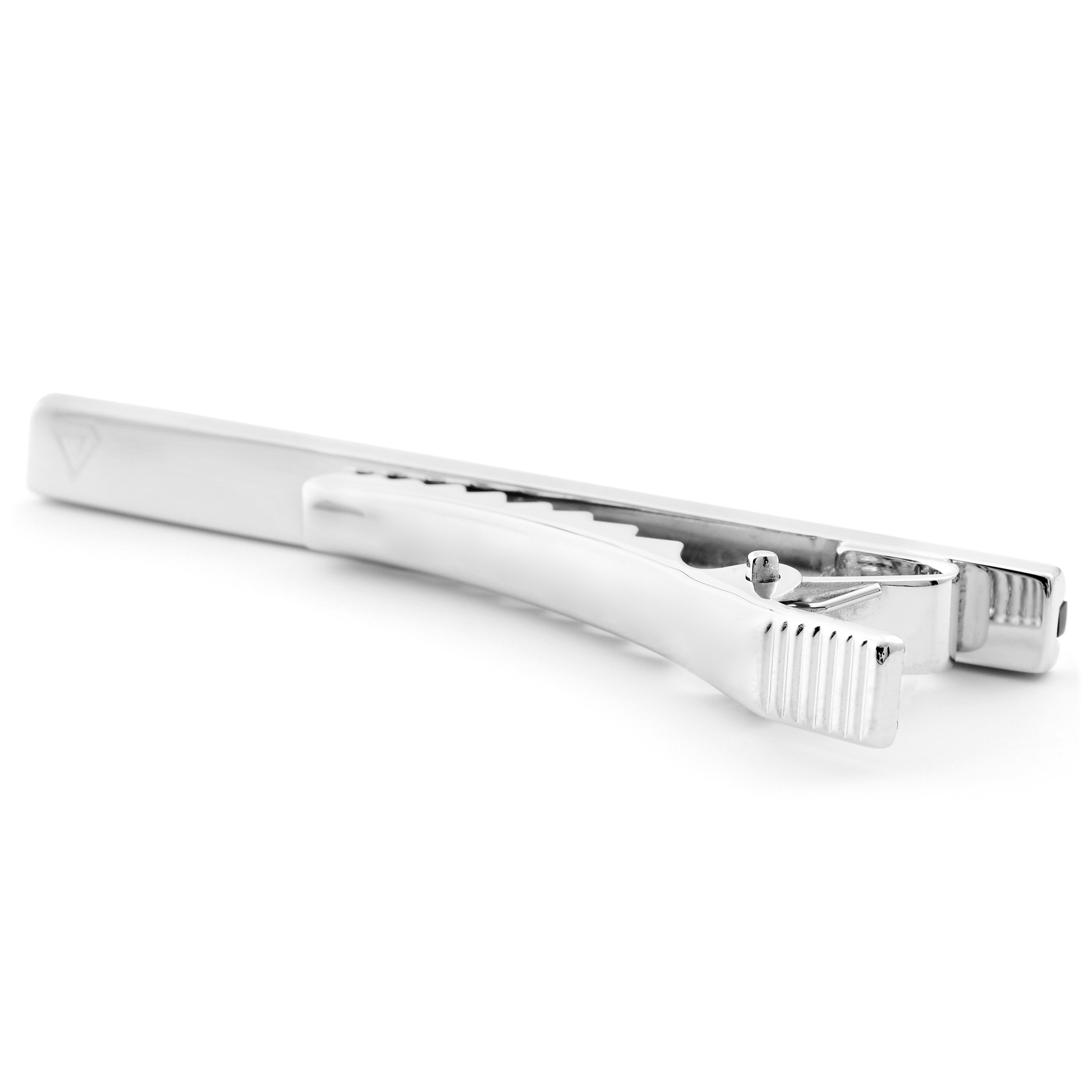 Long Stone Strip 925s Silver Tie Clip - 2