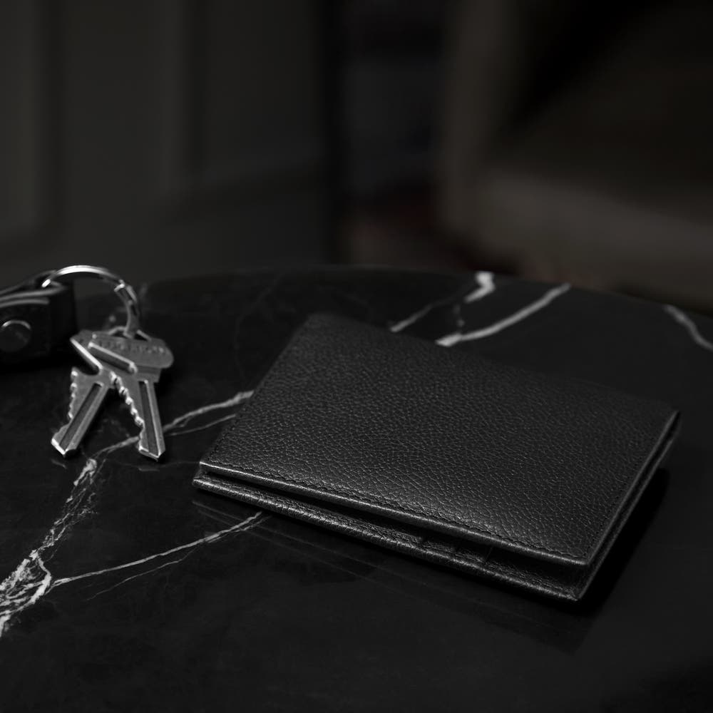 hover: Luigi Black Leather RFID-Blocking Card Holder Wallet hover: Luigi Black Leather RFID-Blocking Card Holder Wallet