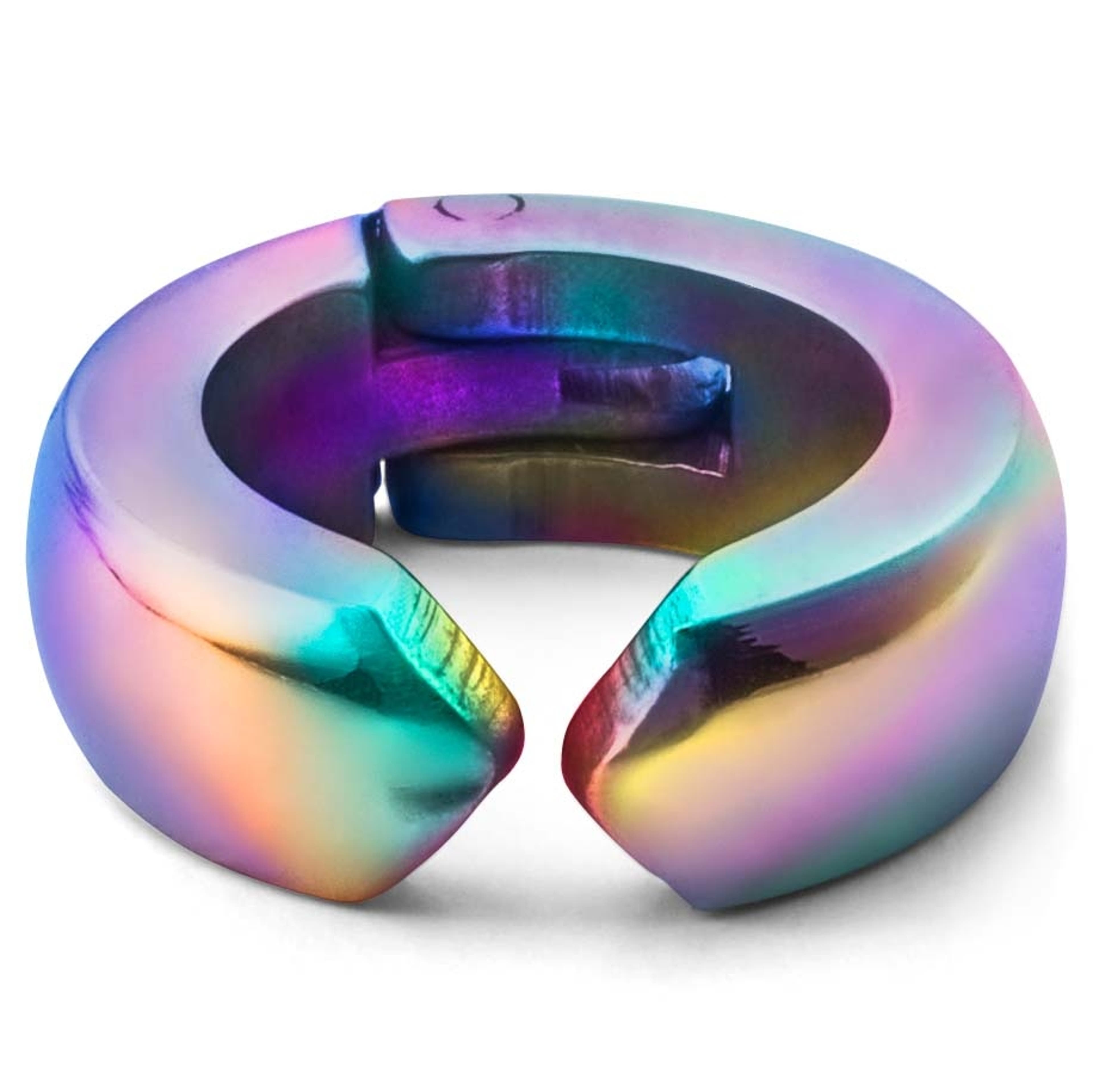 Klipová kruhová náušnica Floyd v dúhovej farbe 