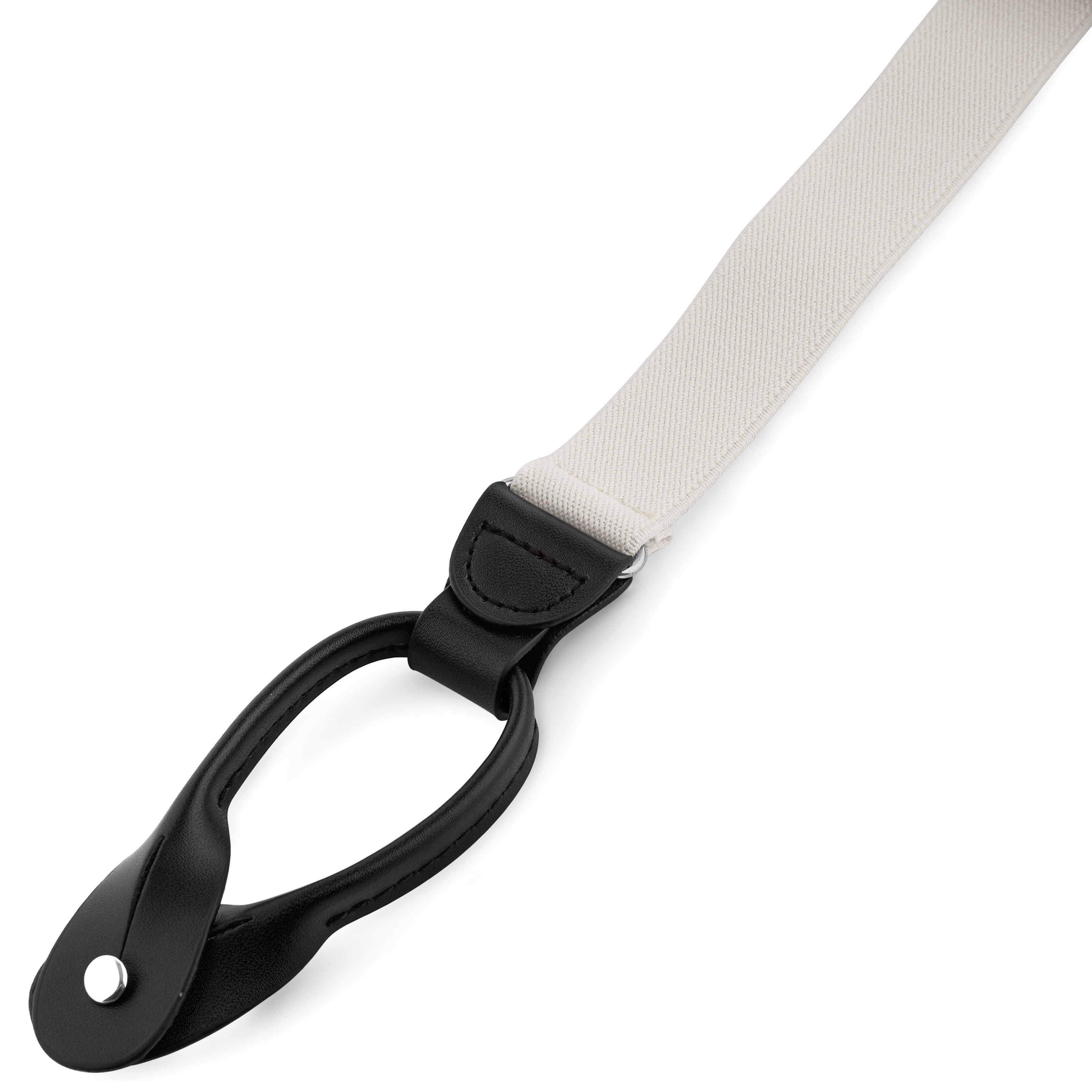 Úzke gombíkové traky vo farbe slonoviny - 2