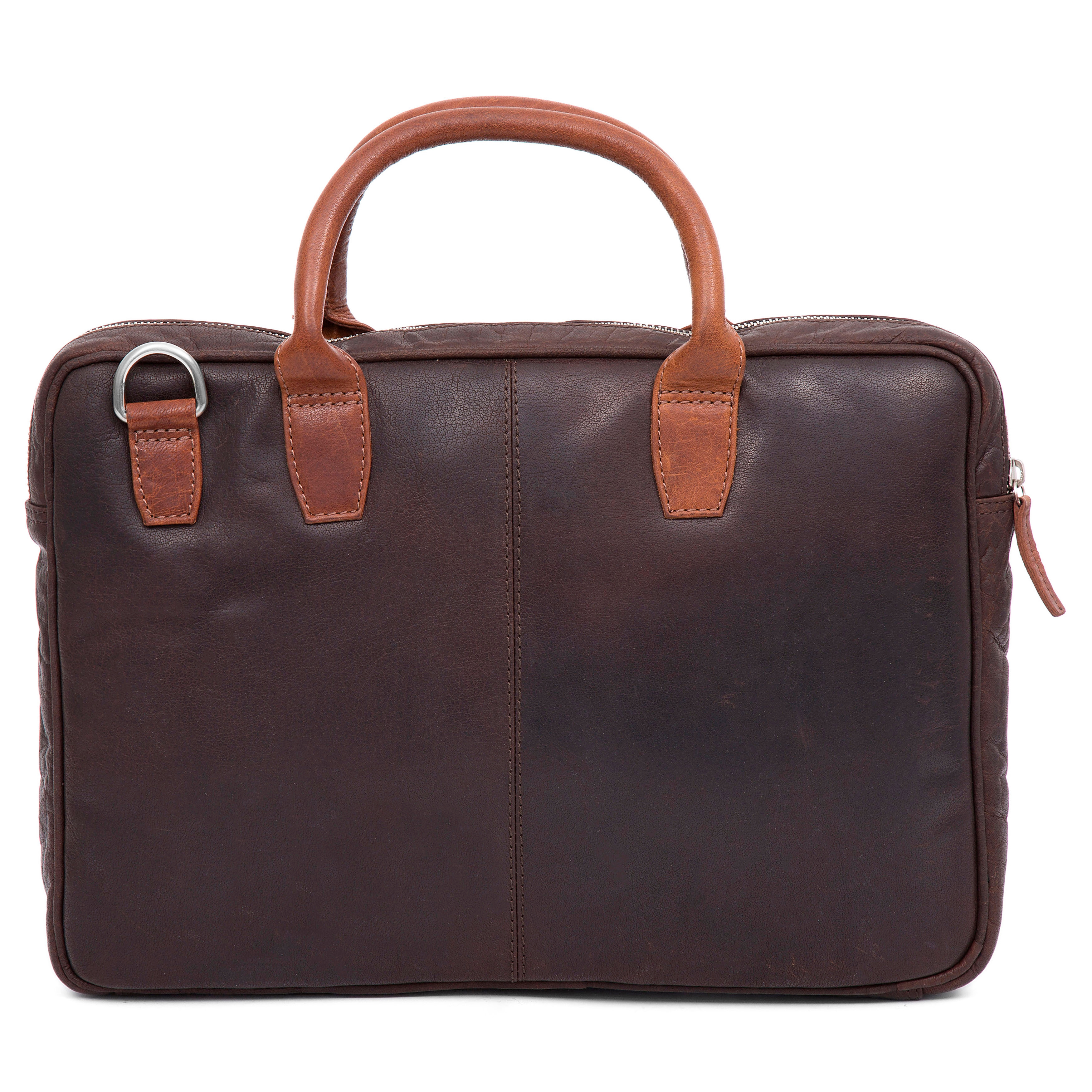 Montreal Schlanke Braune & Hellbraune Executive Ledertasche 13 Zoll - 3