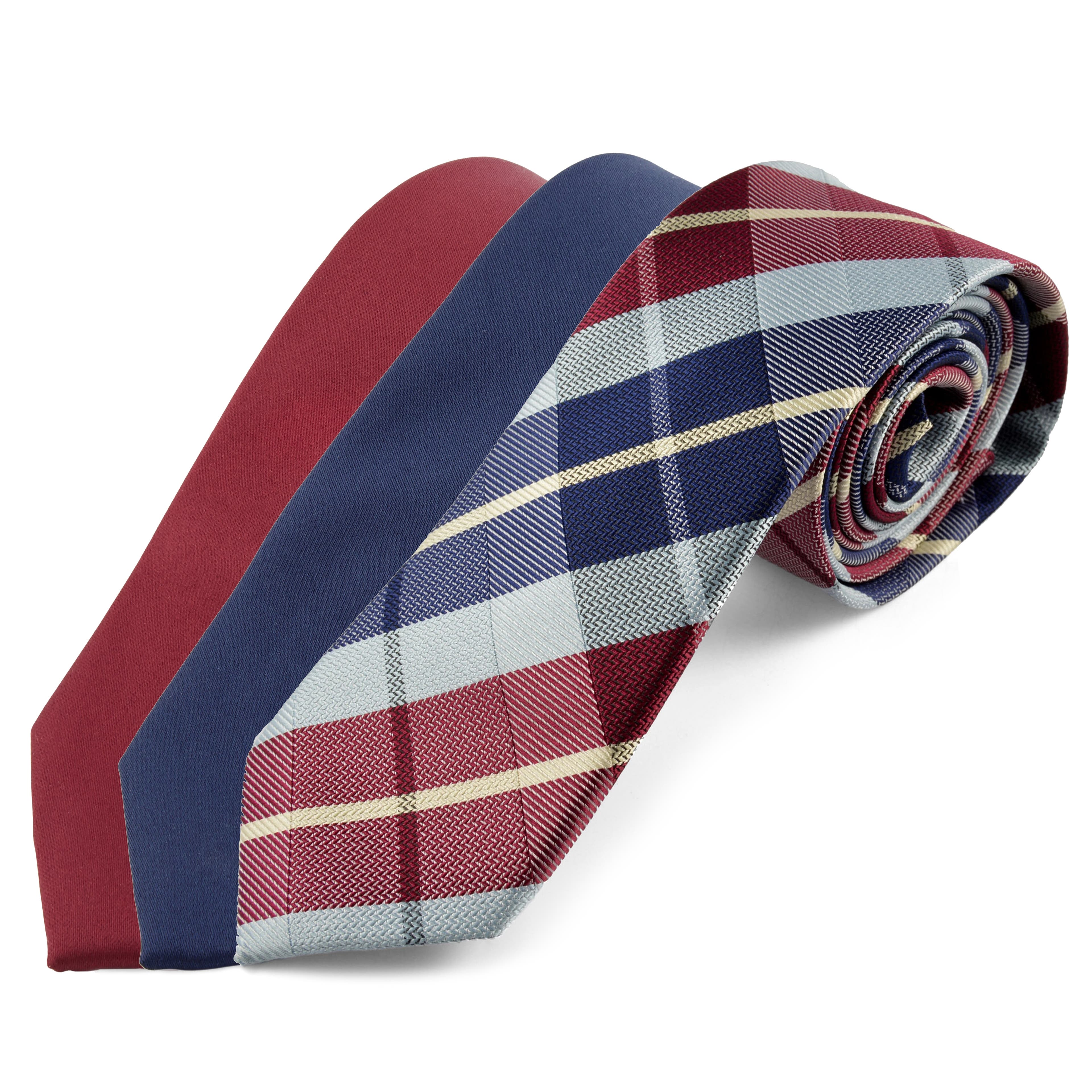 Комплект вратовръзки в бордо
