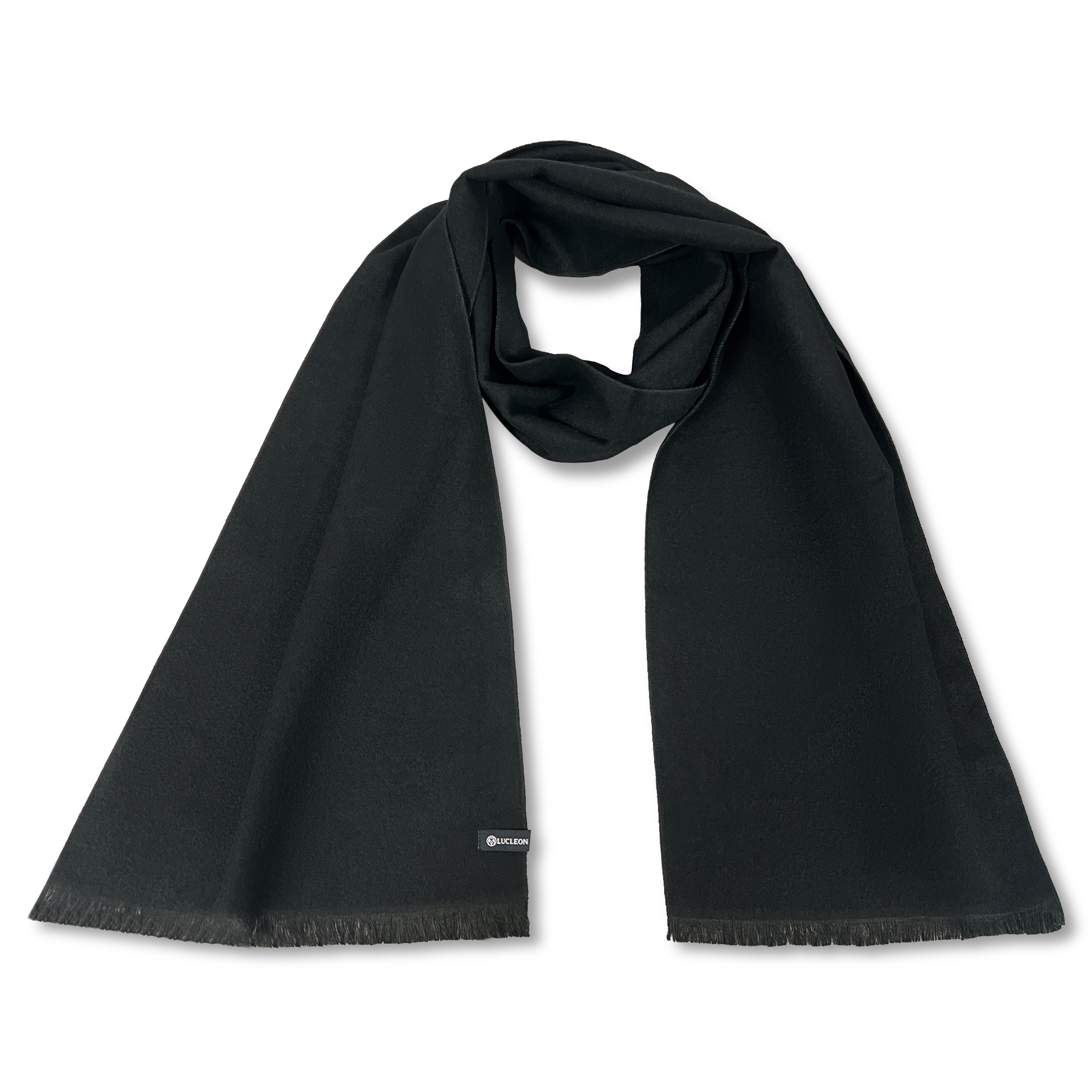 Metro | Čierny jednofarebný šál z kombinovanej tkaniny