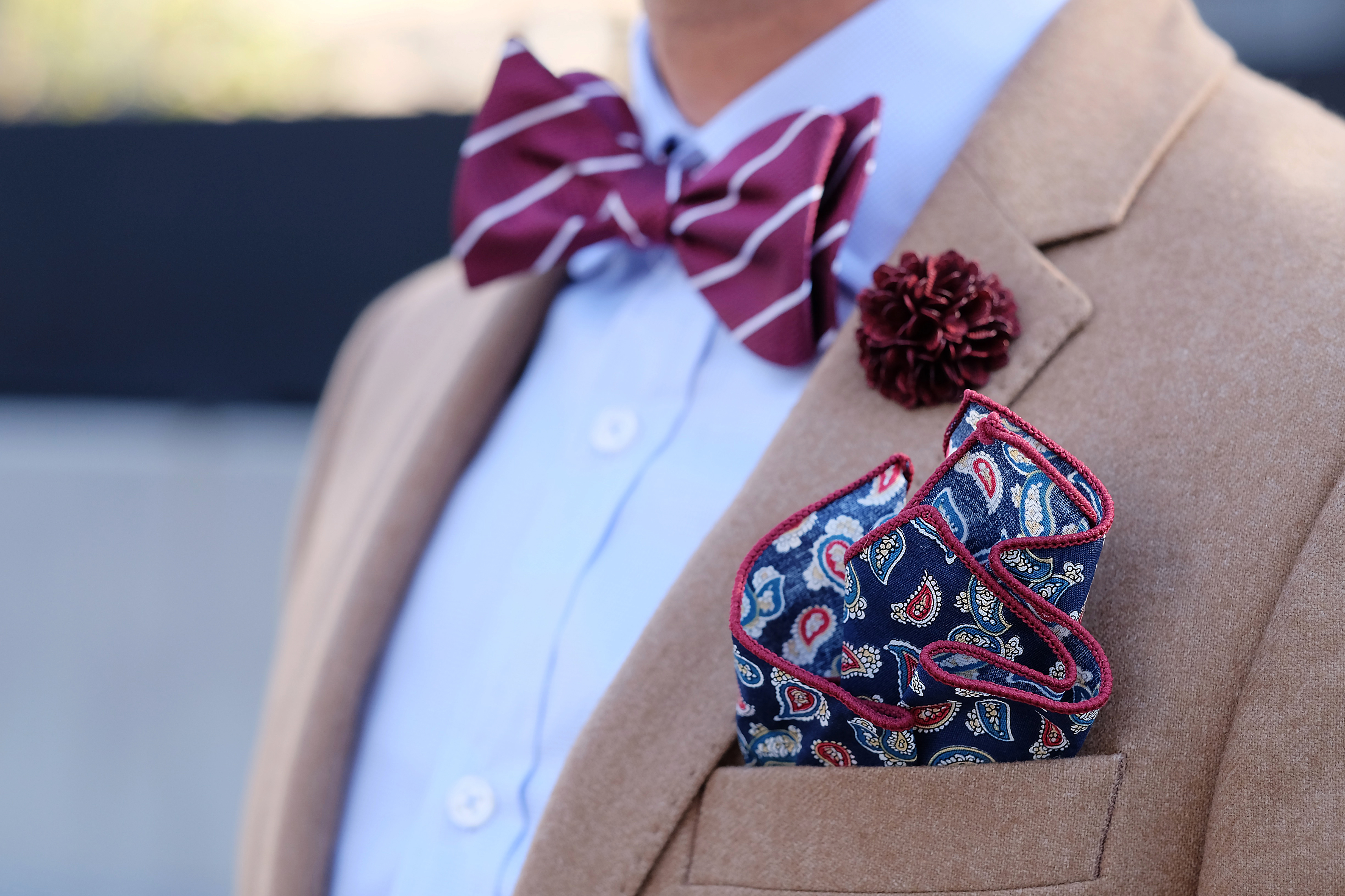 Tummansininen Paisley Taskuliina - 5