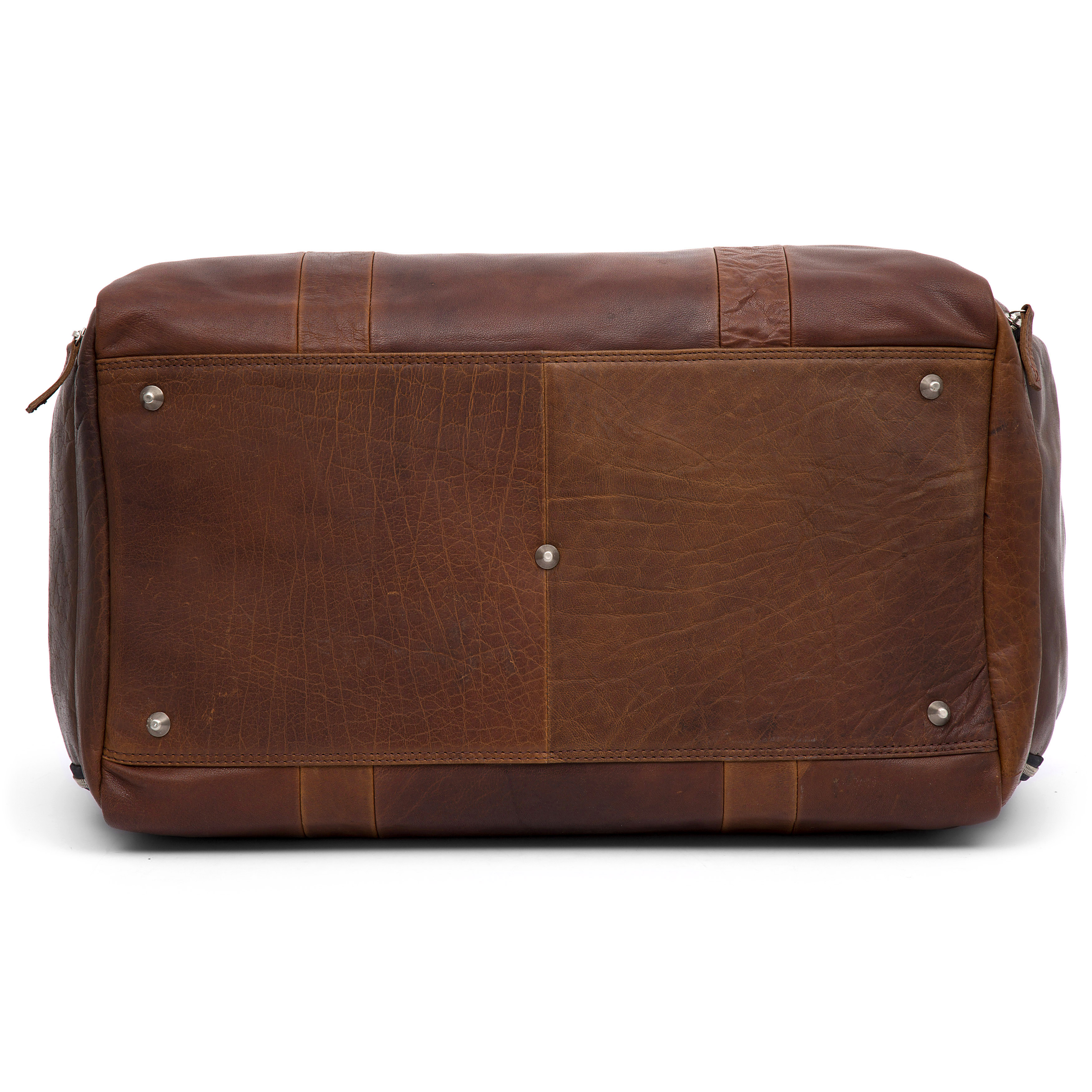 Montreal Large Tan Leather Duffel Bag - 9