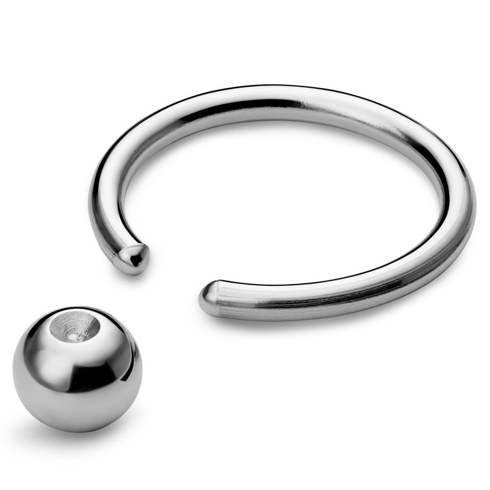 hover: 8 mm Silver-Tone Titanium Captive Bead Ring hover: 8 mm Silver-Tone Titanium Captive Bead Ring