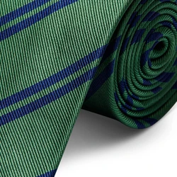 TigerTie Cravatta in seta - verde blu bianco striato TigerTie Cravatta in seta - verde blu bianco striato