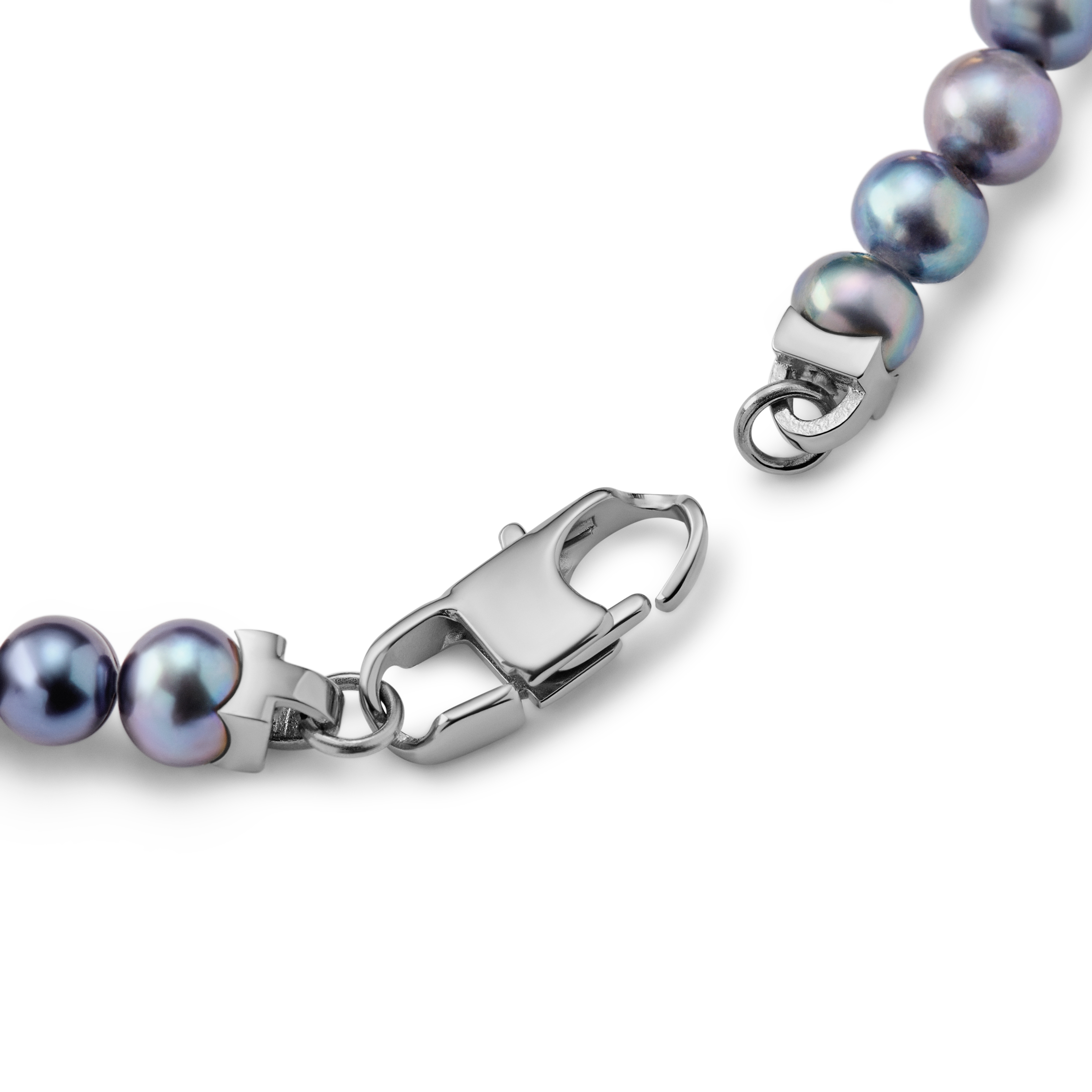 Ocata | Silver-Tone Black Pearl Bracelet - 3