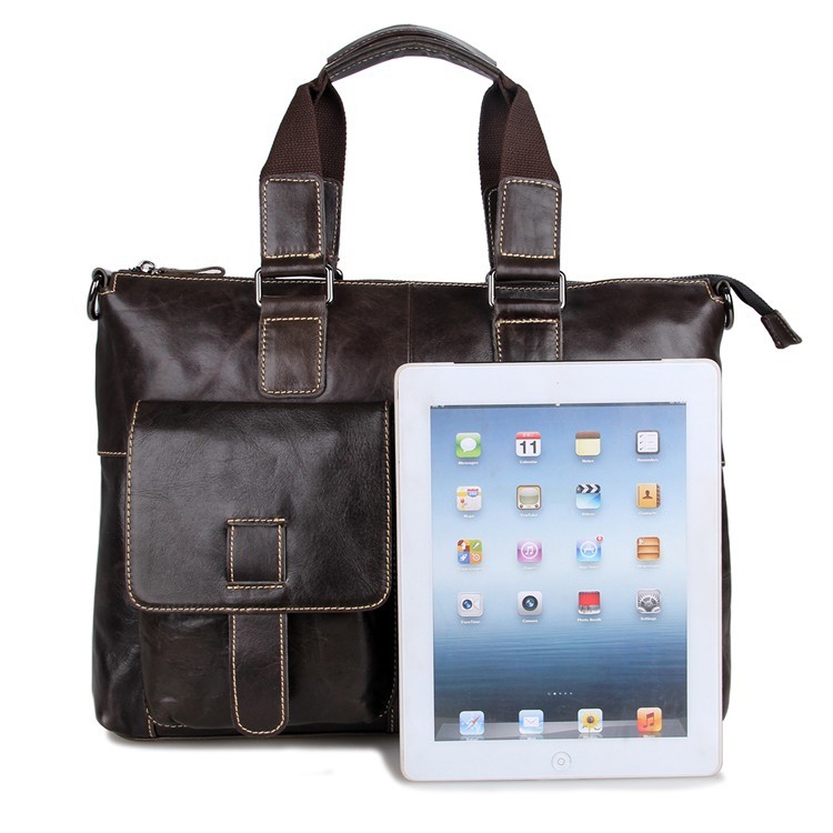 Coffee Leather Work Bag  - 3