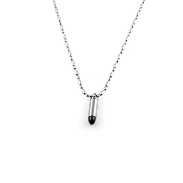 Lille Sort Patron Stålhalskæde - 1