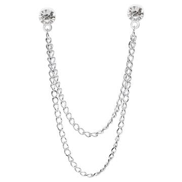 Silver-Tone Zirconia Collar Chain Silver-Tone Zirconia Collar Chain