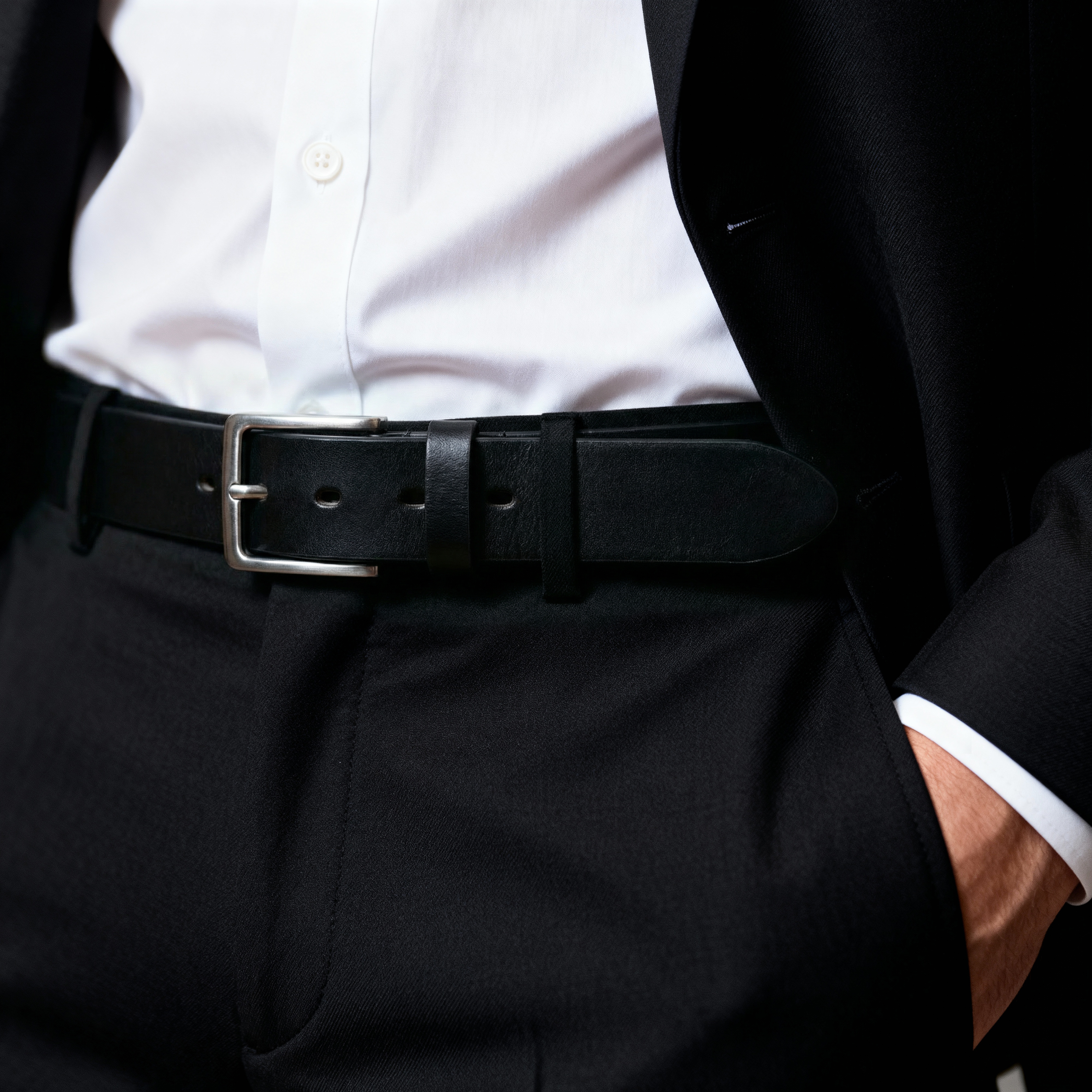 Vincio | Black Full Grain Leather Belt - 2