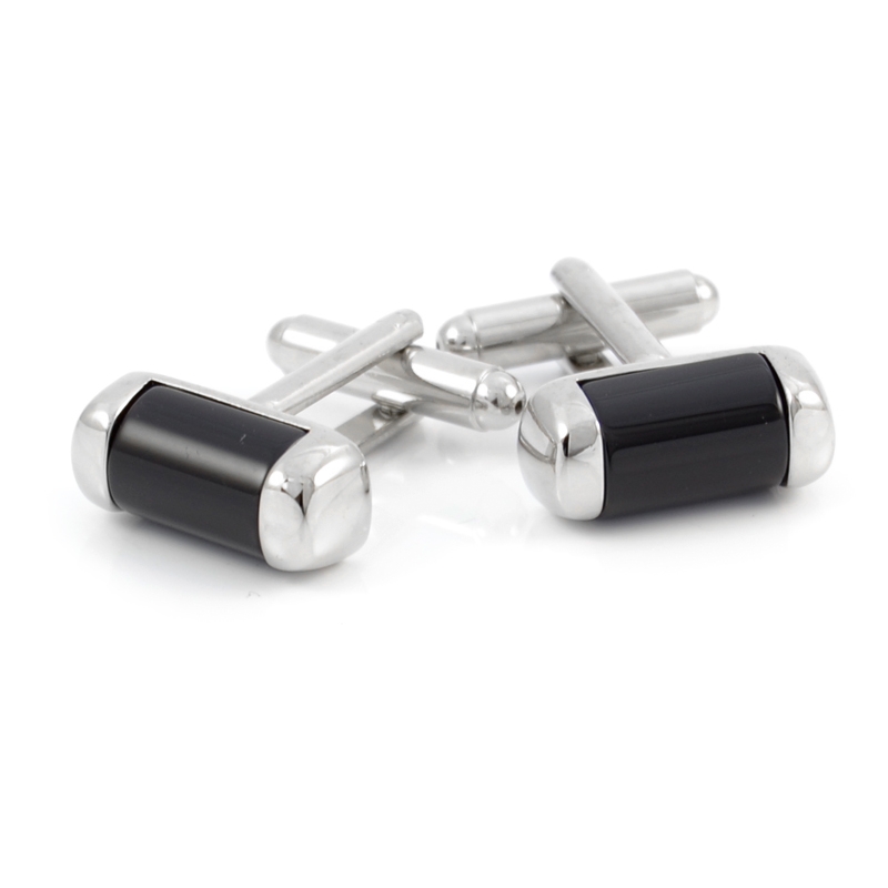 Kleine, Schwarze, Gebogene Manschettenknöpfe - 1