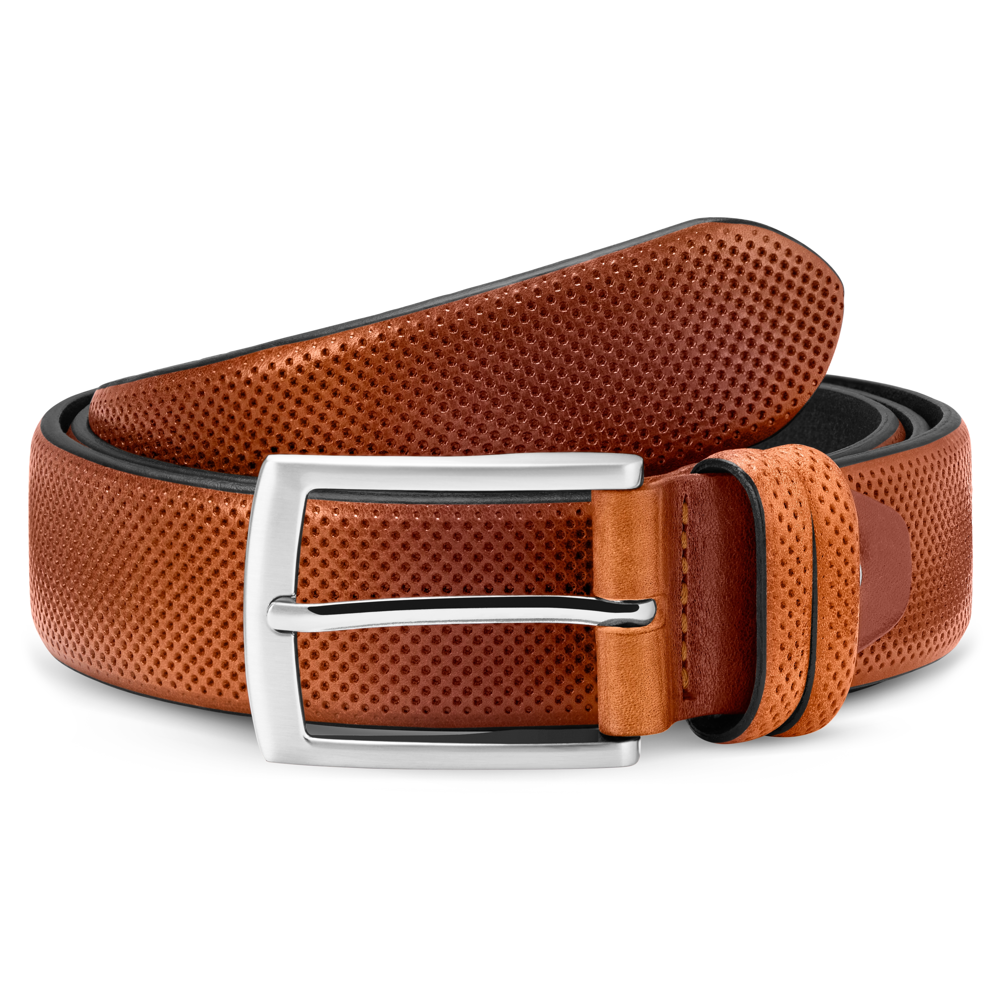 Cinturón de cuero de plena flor coñac Holmes - 1