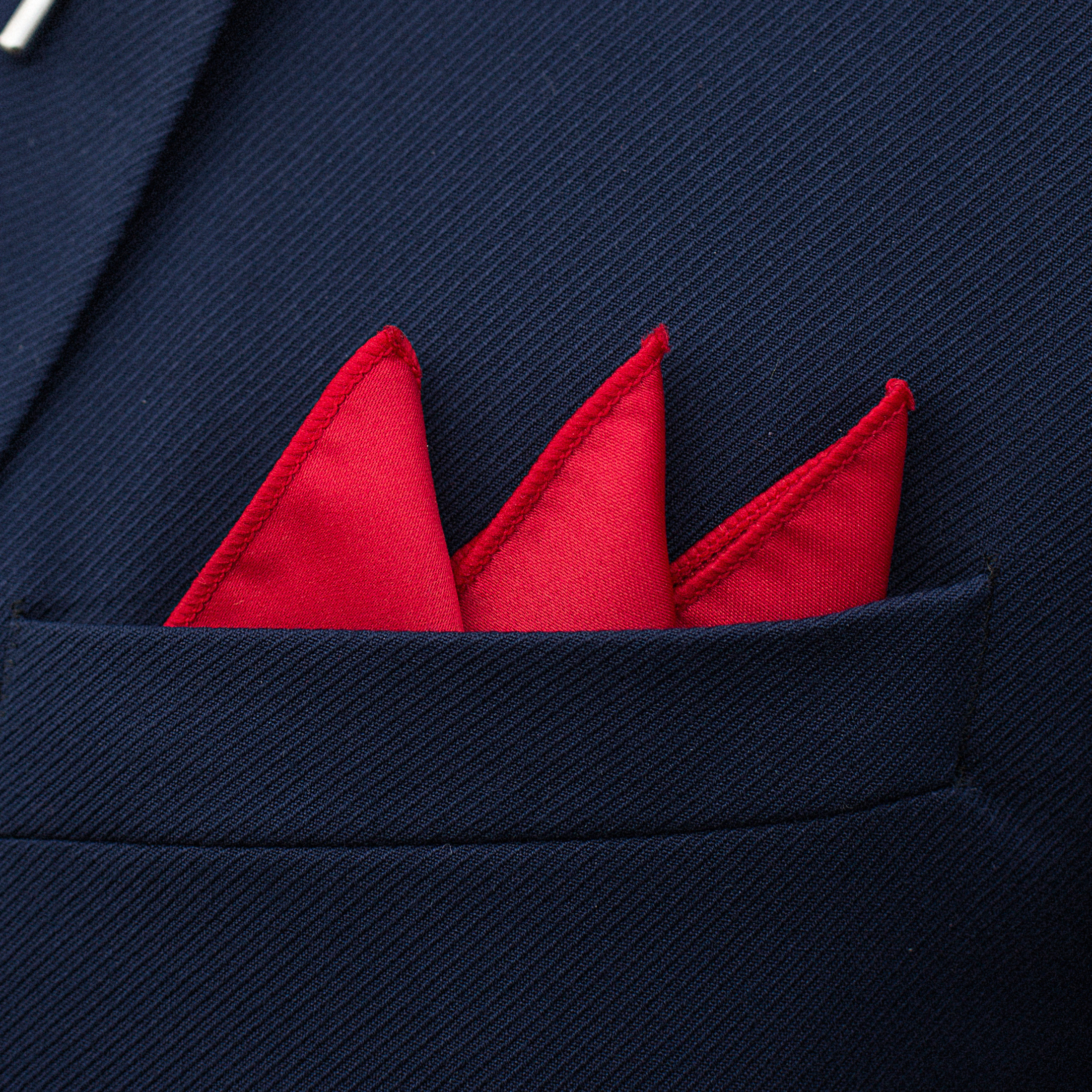 Red Basic Pocket Square - 3