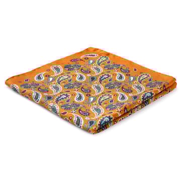 Virtuo | Tangerine Paisley Silk Pocket Square Virtuo | Tangerine Paisley Silk Pocket Square