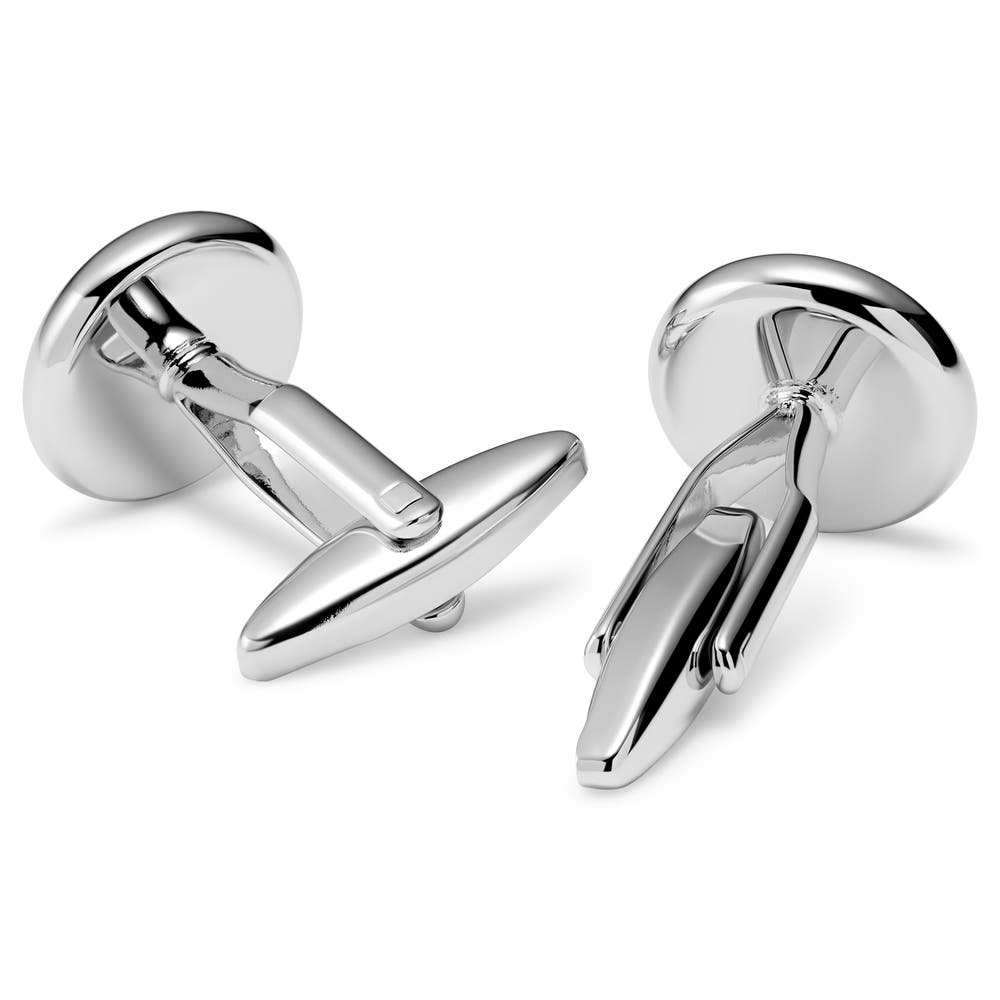 hover: Runda Silverfärgade och Svart Initial E Manschettknappar hover: Runda Silverfärgade och Svart Initial E Manschettknappar