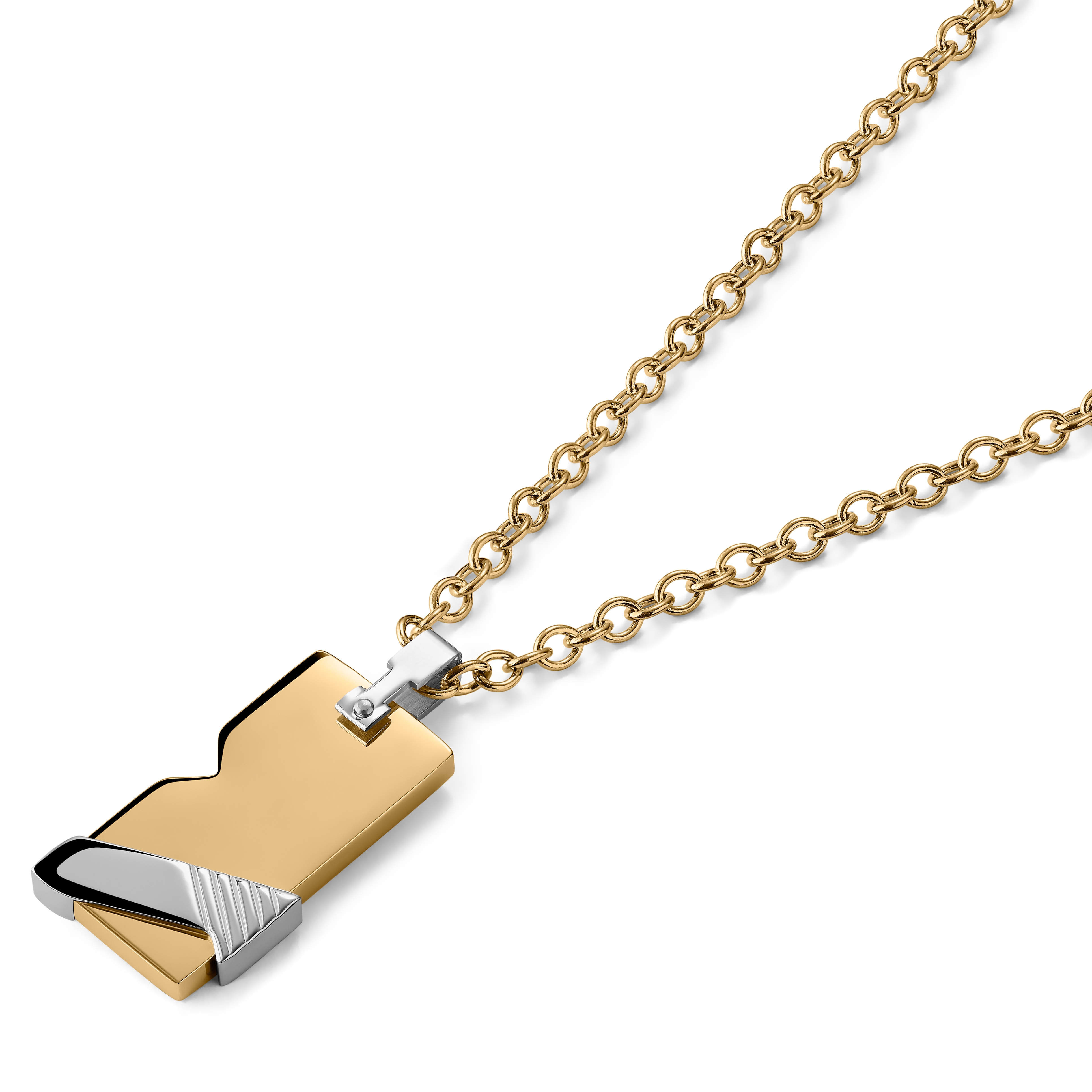 Silver-Tone Stainless Steel With ID Dog Tag Cable Chain Necklace, In  stock!