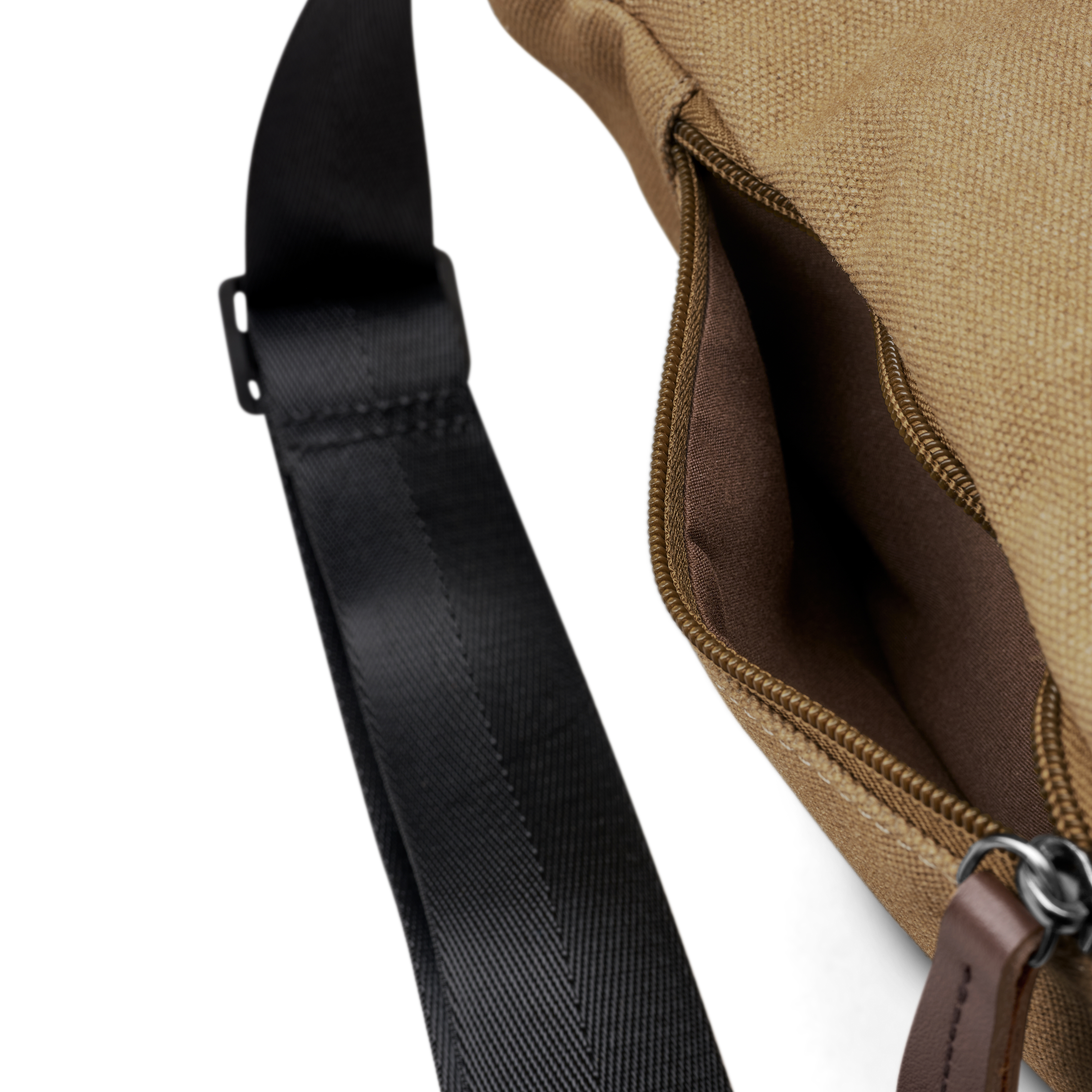 Mustard Yellow Canvas & Brown Leather Bum Bag - 5