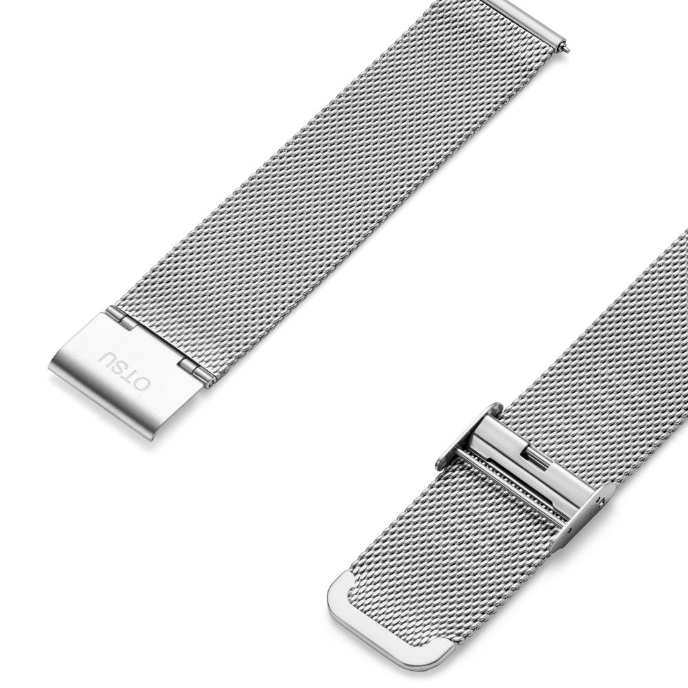 hover: Matte Silver-tone 18 mm Quick-release Mesh Strap hover: Matte Silver-tone 18 mm Quick-release Mesh Strap