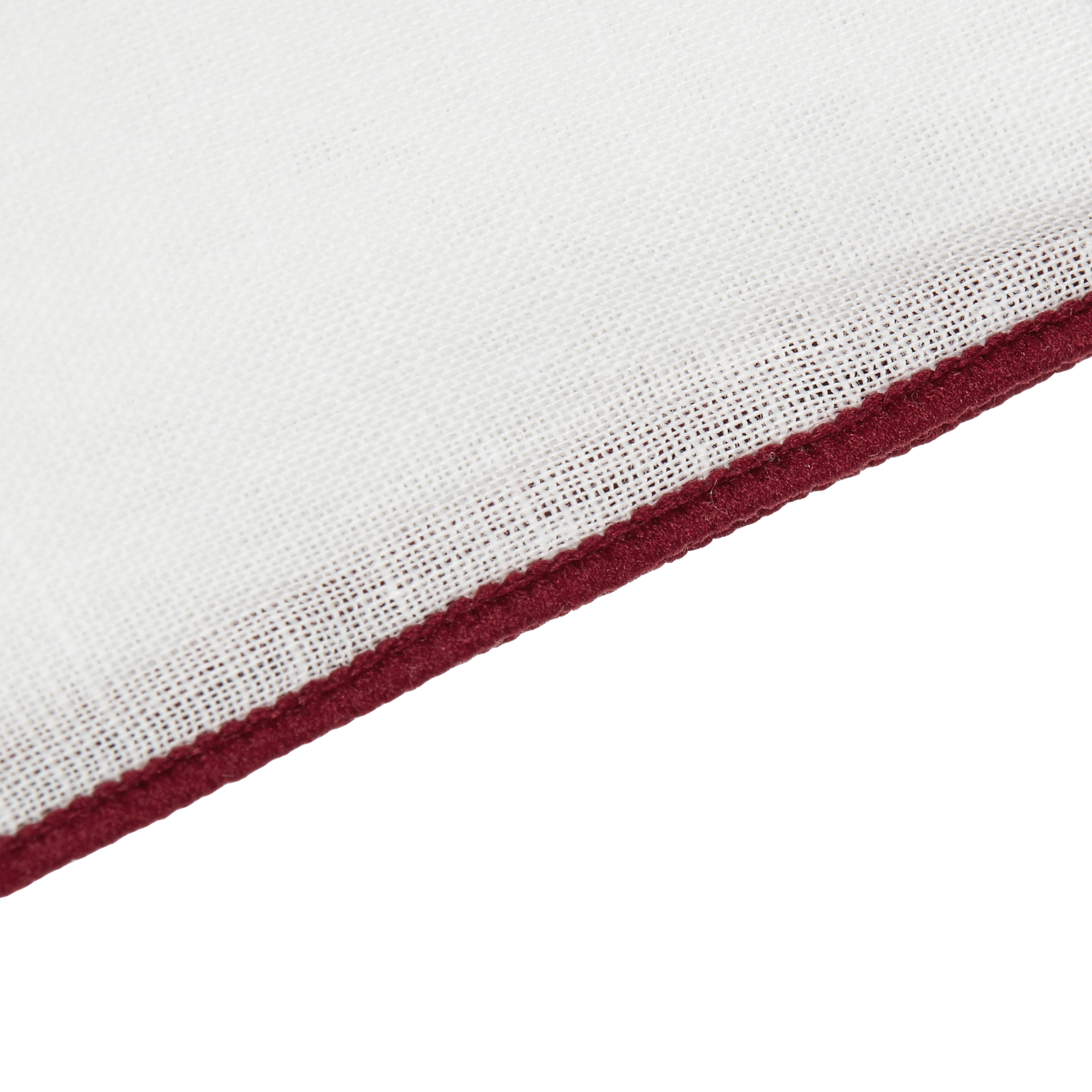 Weißes Einstecktuch Mit Weinroten Rändern - 2