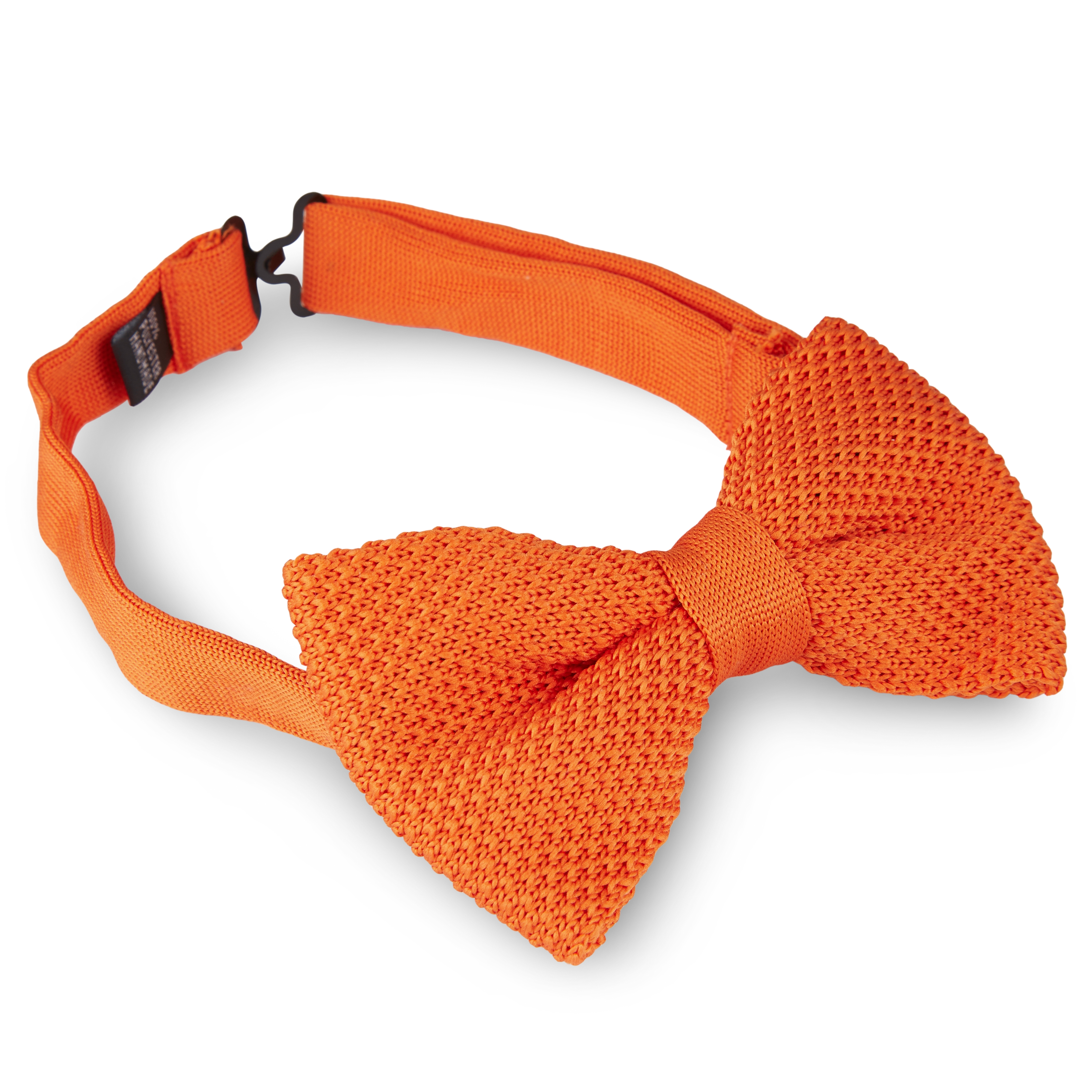 Orange Knitted Pre-Tied Bow Tie - 2