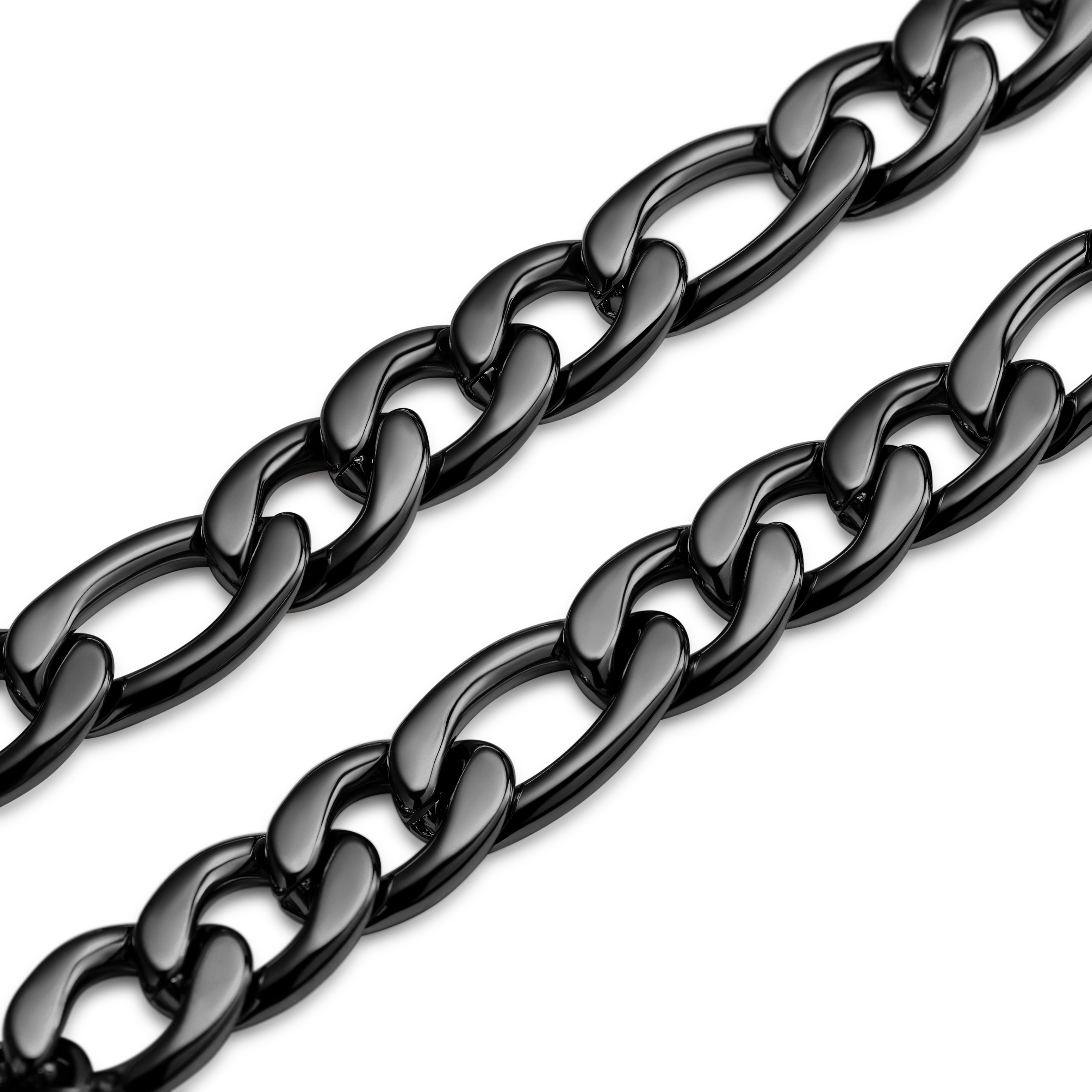 Essentials | Черна гривна от верижка фигаро 10 мм - 4