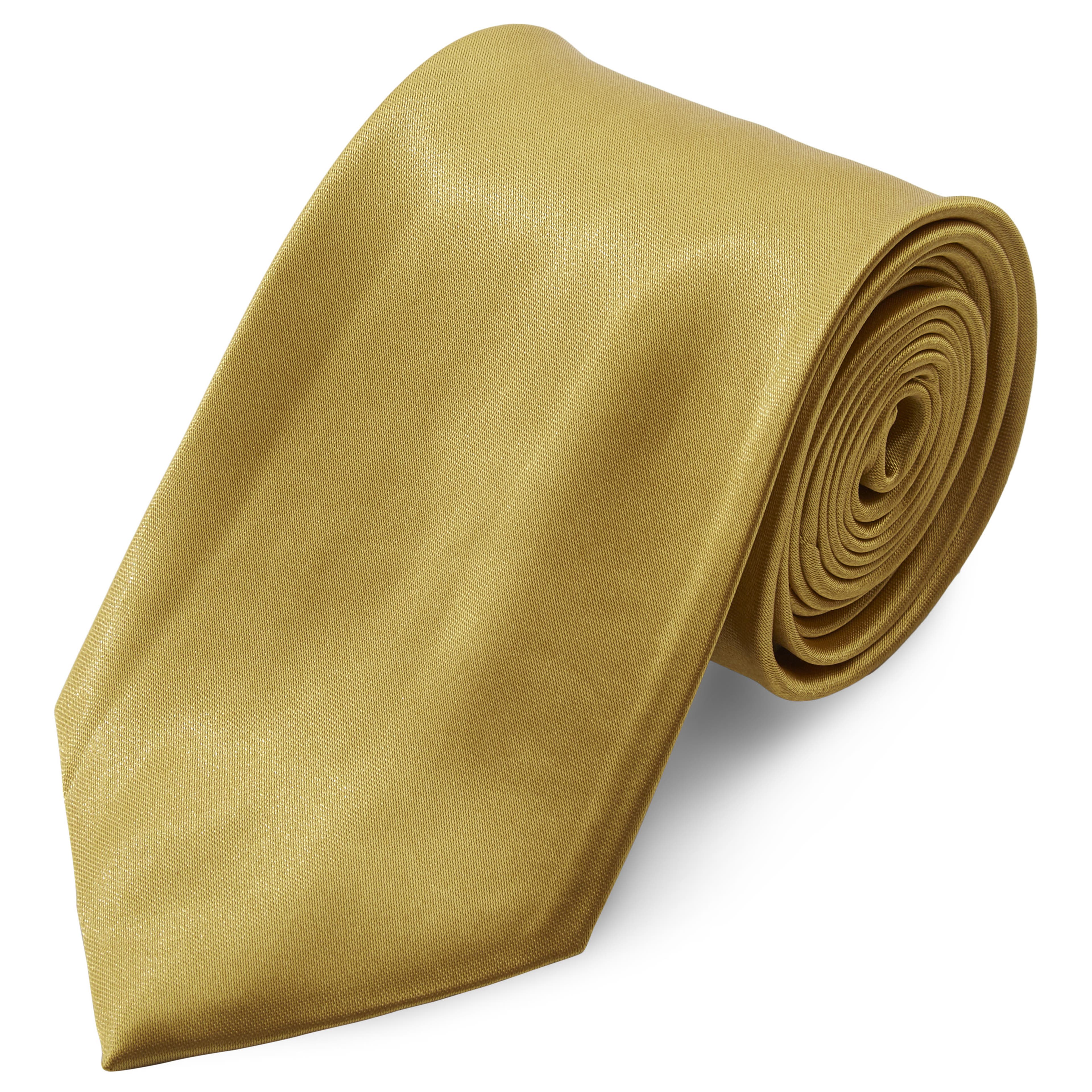 neef In de naam Recyclen Glanzende Gouden 8cm Basic Stropdas | Op voorraad | Trendhim