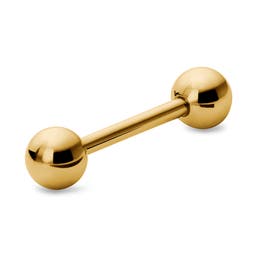 1/2" (12 mm) Gold-Tone Straight Ball-Tipped Surgical Steel Barbell