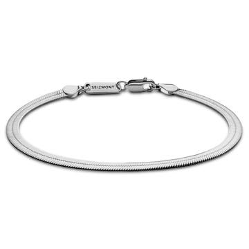 Argentia | 925s | 4mm Rhodium-Plated Sterling Silver Herringbone Chain Bracelet