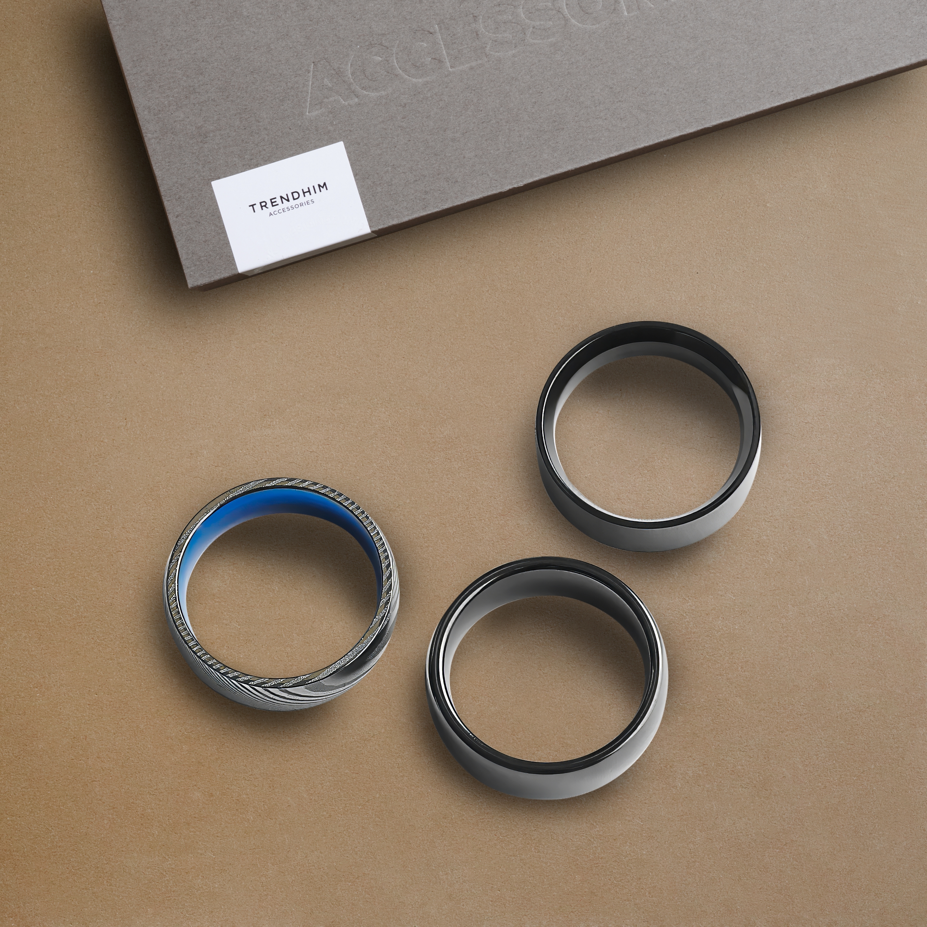 73 mm Premium Ring Geschenkset | Zwart Staal en Keramiek - 2