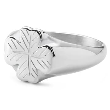 Clover | Prsten čtyřlístek se vzorem z nerezové oceli stříbrné barvy Clover | Prsten čtyřlístek se vzorem z nerezové oceli stříbrné barvy