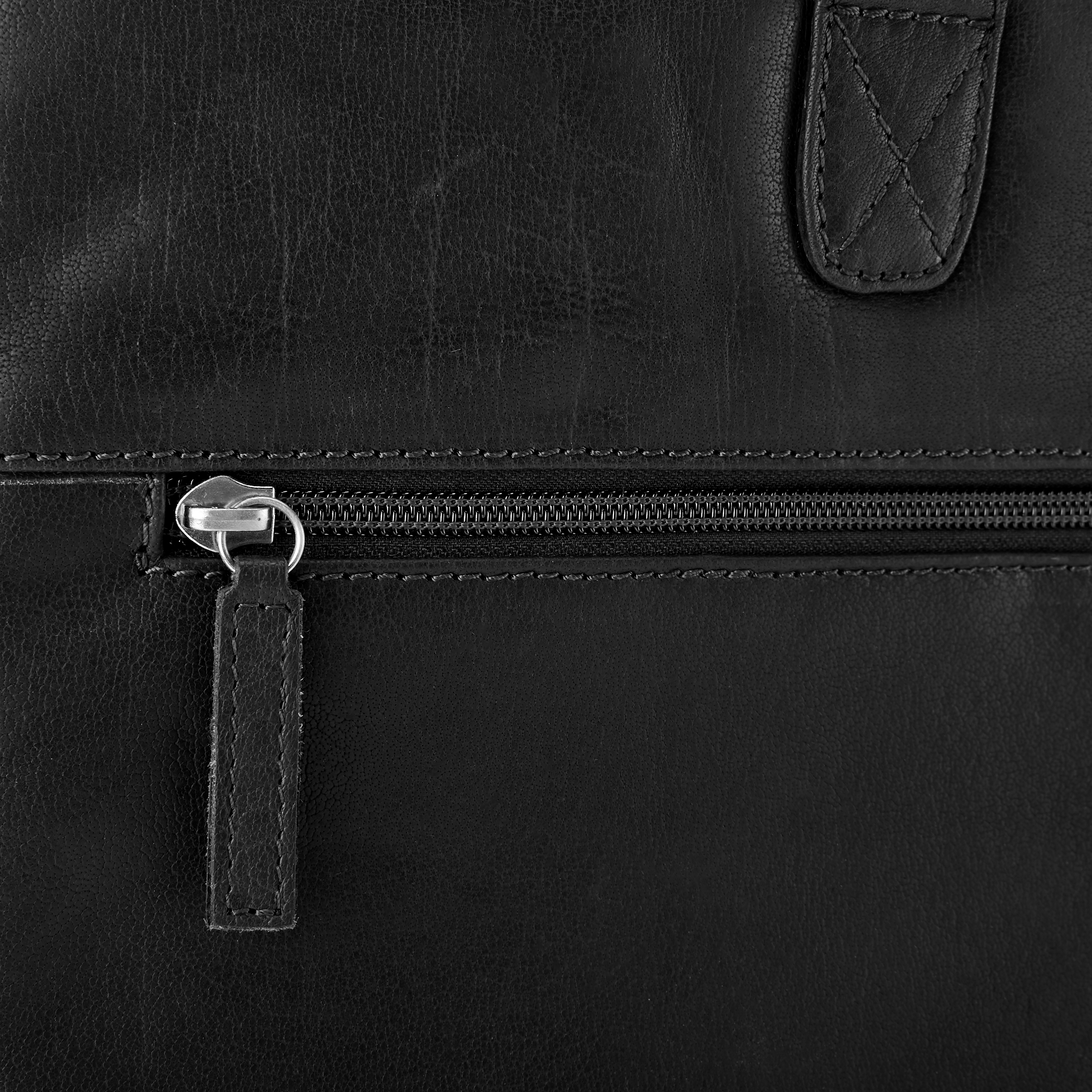 Montreal Classic Black Leather Laptop Bag  - 12