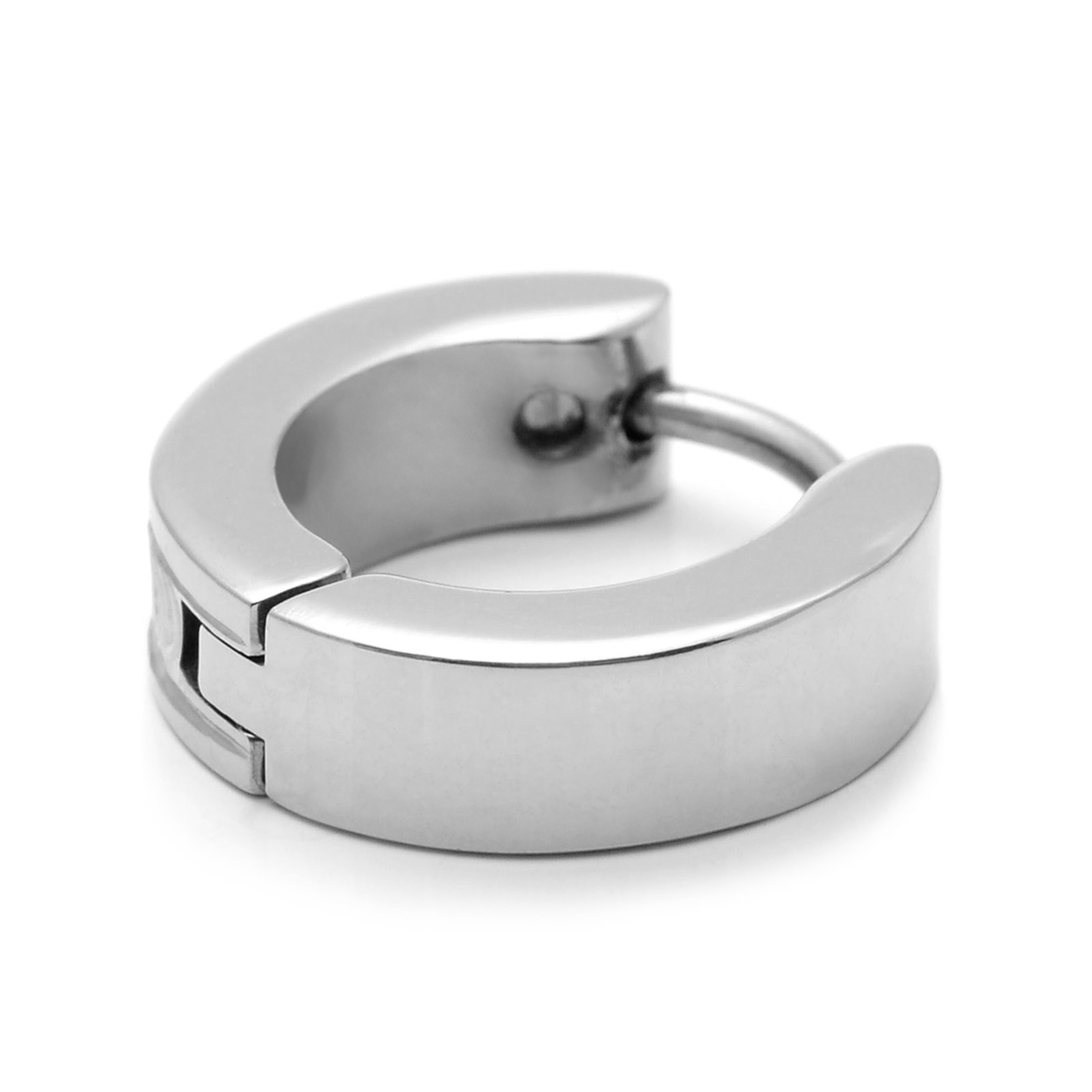 Sentio | Sudraba toņa nerūsējošā tērauda čūskādas stīpiņu auskars - 2