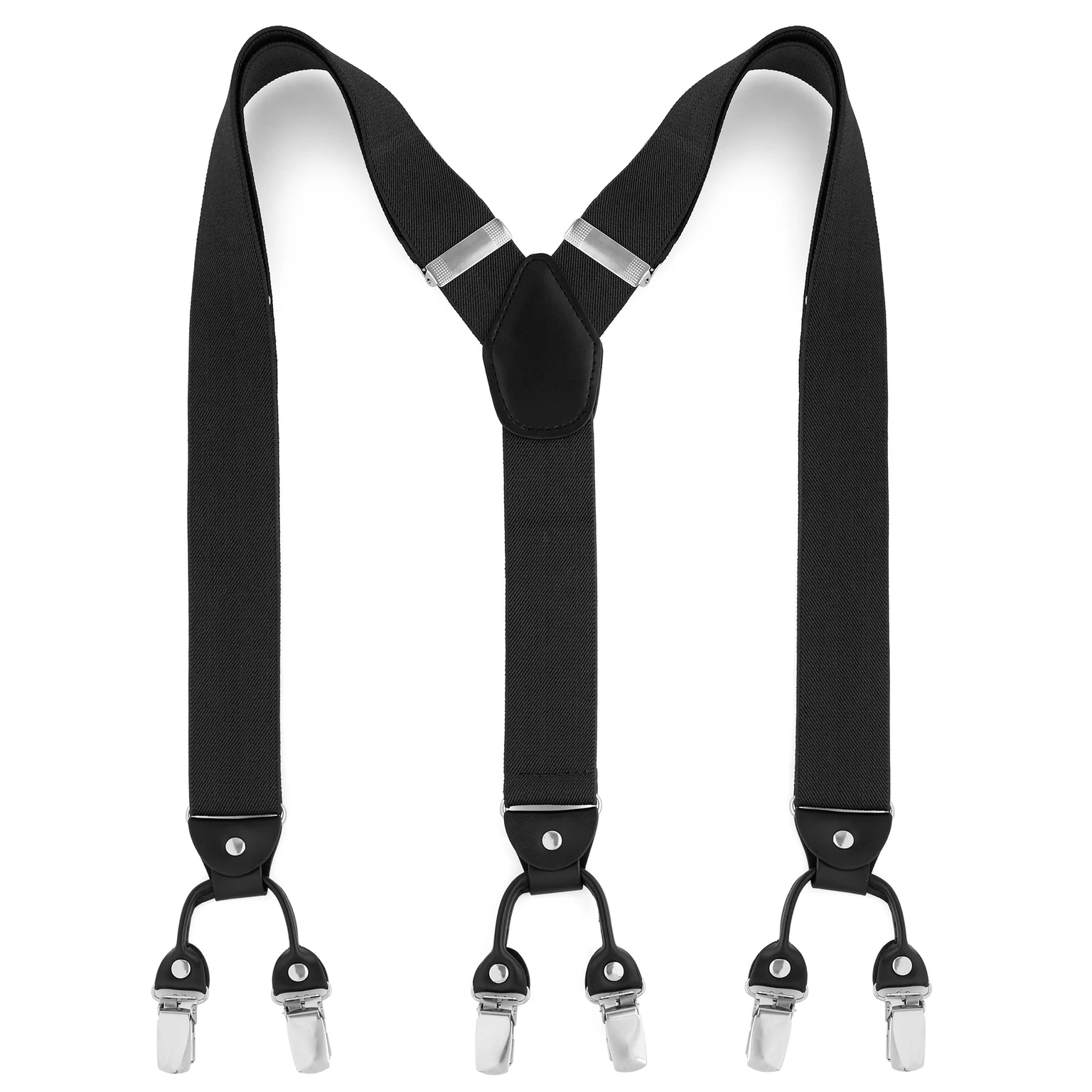 Wide Black Clip-On Suspenders Wide Black Clip-On Suspenders