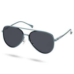 Gunmetal Grey Polarised Aviator Sunglasses