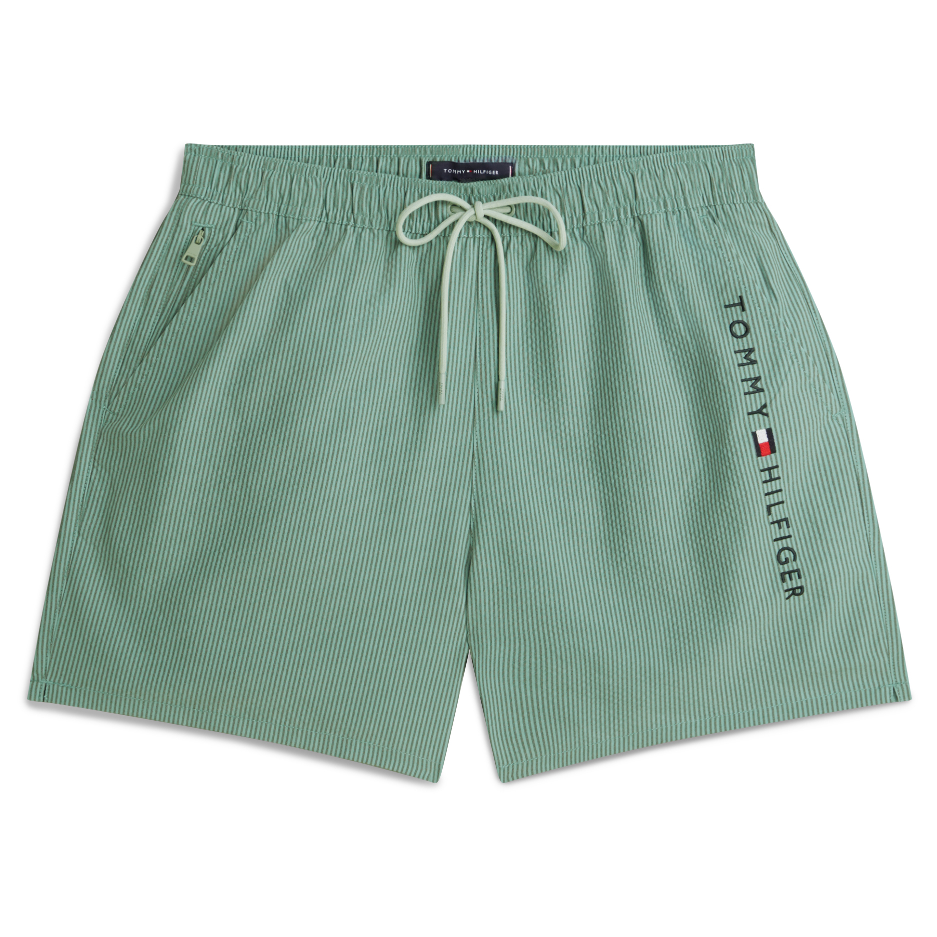 Tommy Hilfiger | Zelené pruhované plavkové šortky
