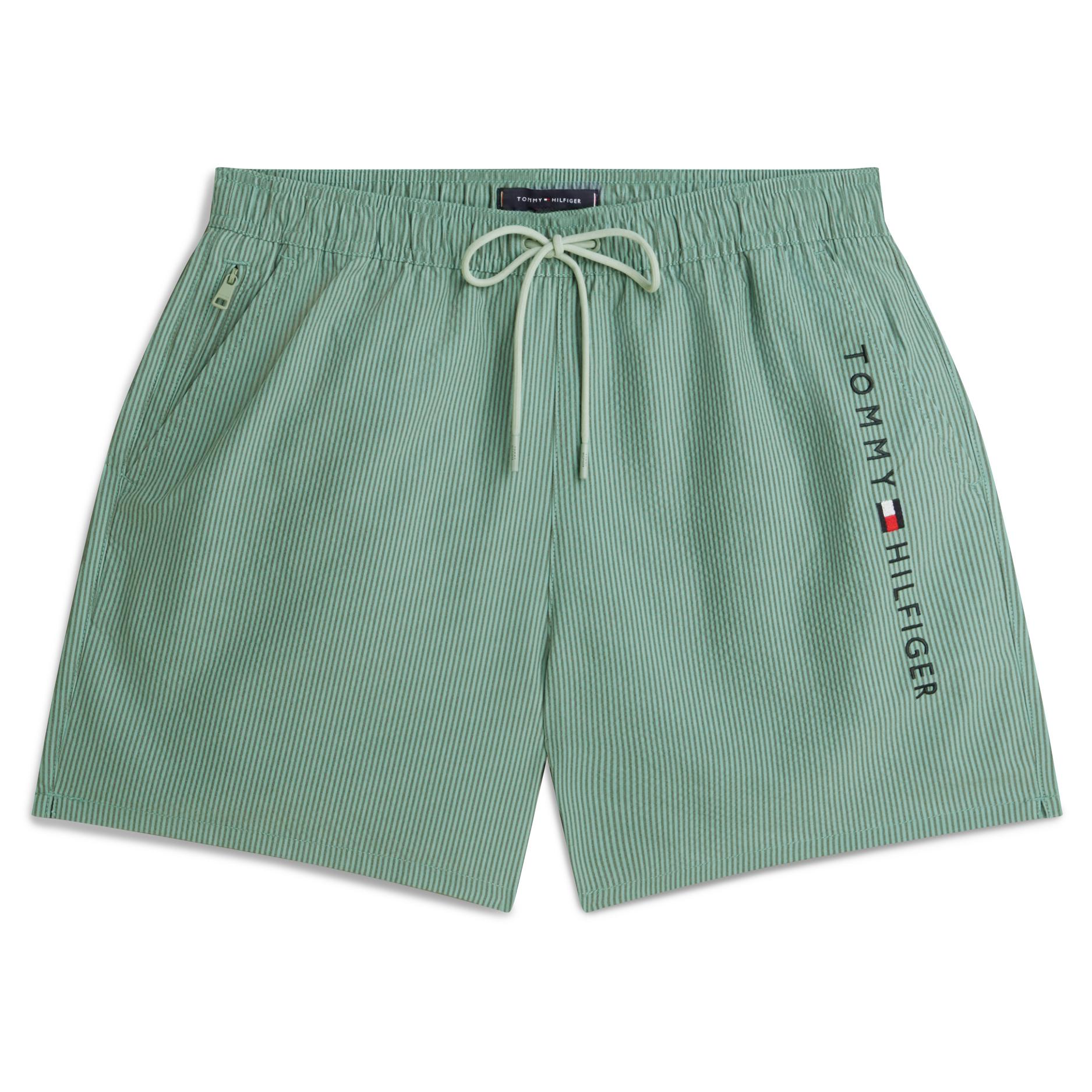 Tommy Hilfiger | Zelené pruhované plavkové šortky - 1