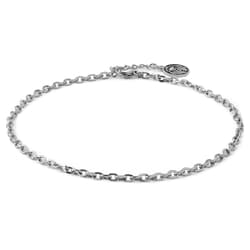 Silver-Tone Stainless Steel Anchor Chain Men's Anklet In stock