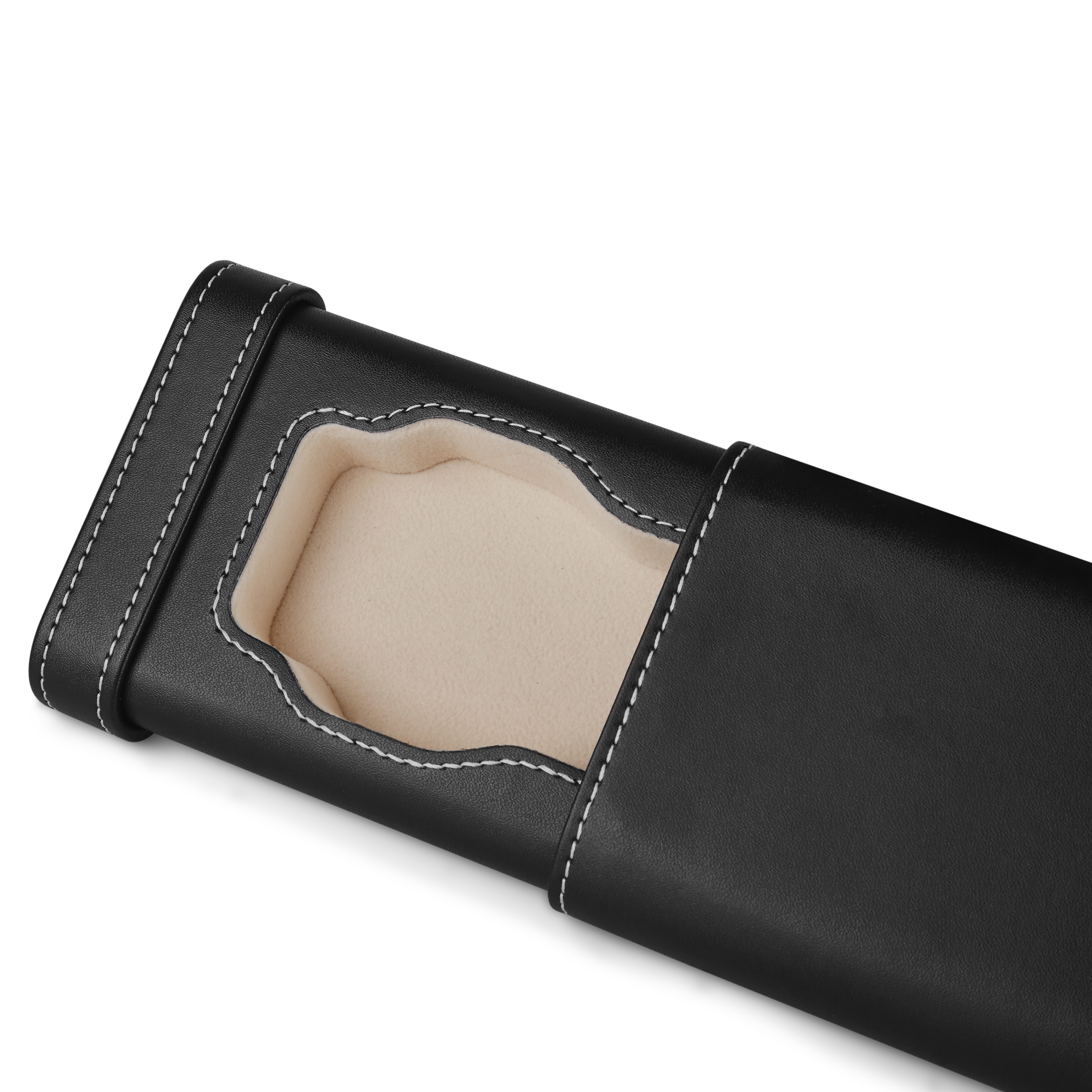 Svart Resefodral för Klocka i Konstläder - 1 klocka - 4