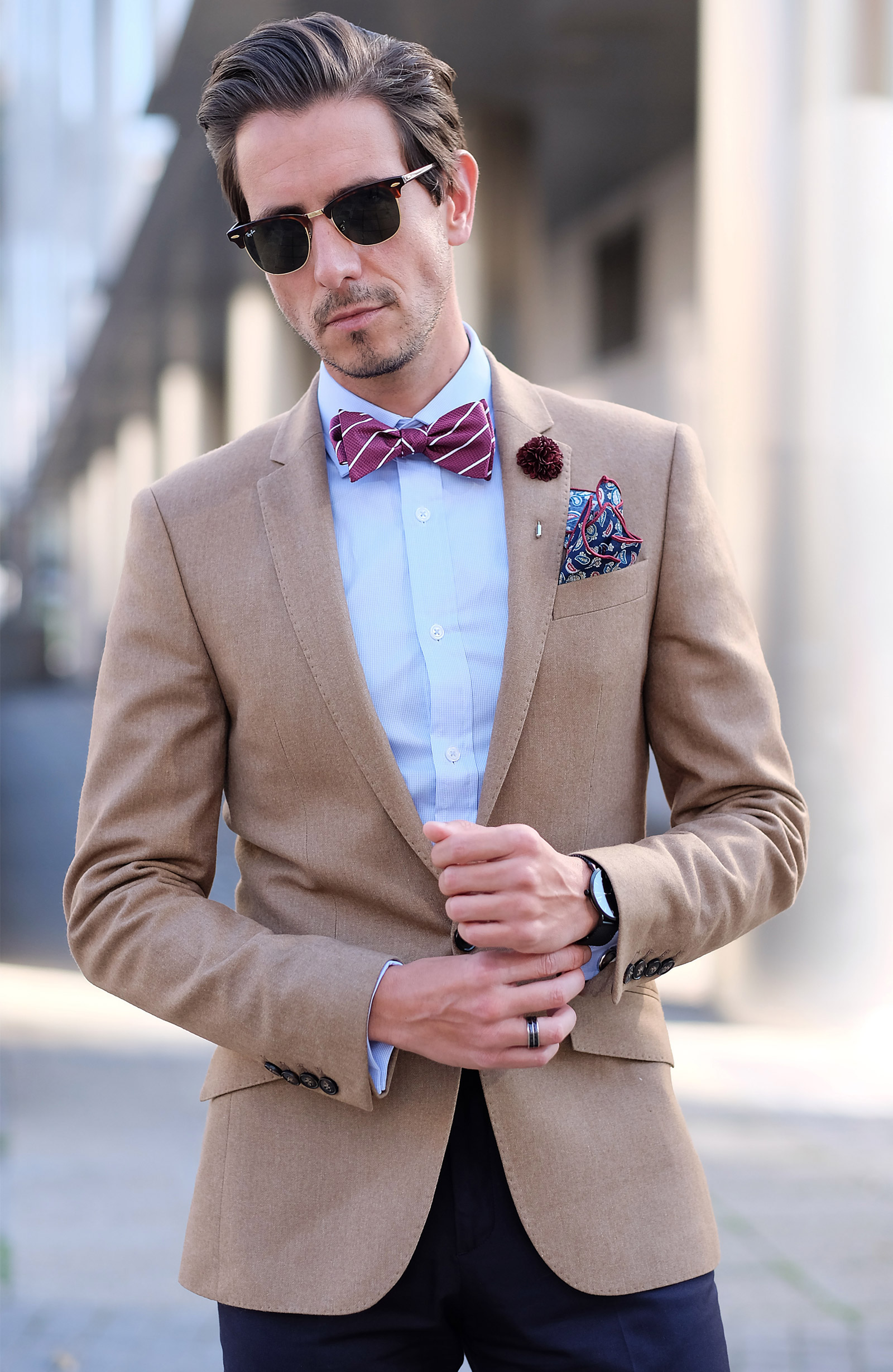 Tummansininen Paisley Taskuliina - 6